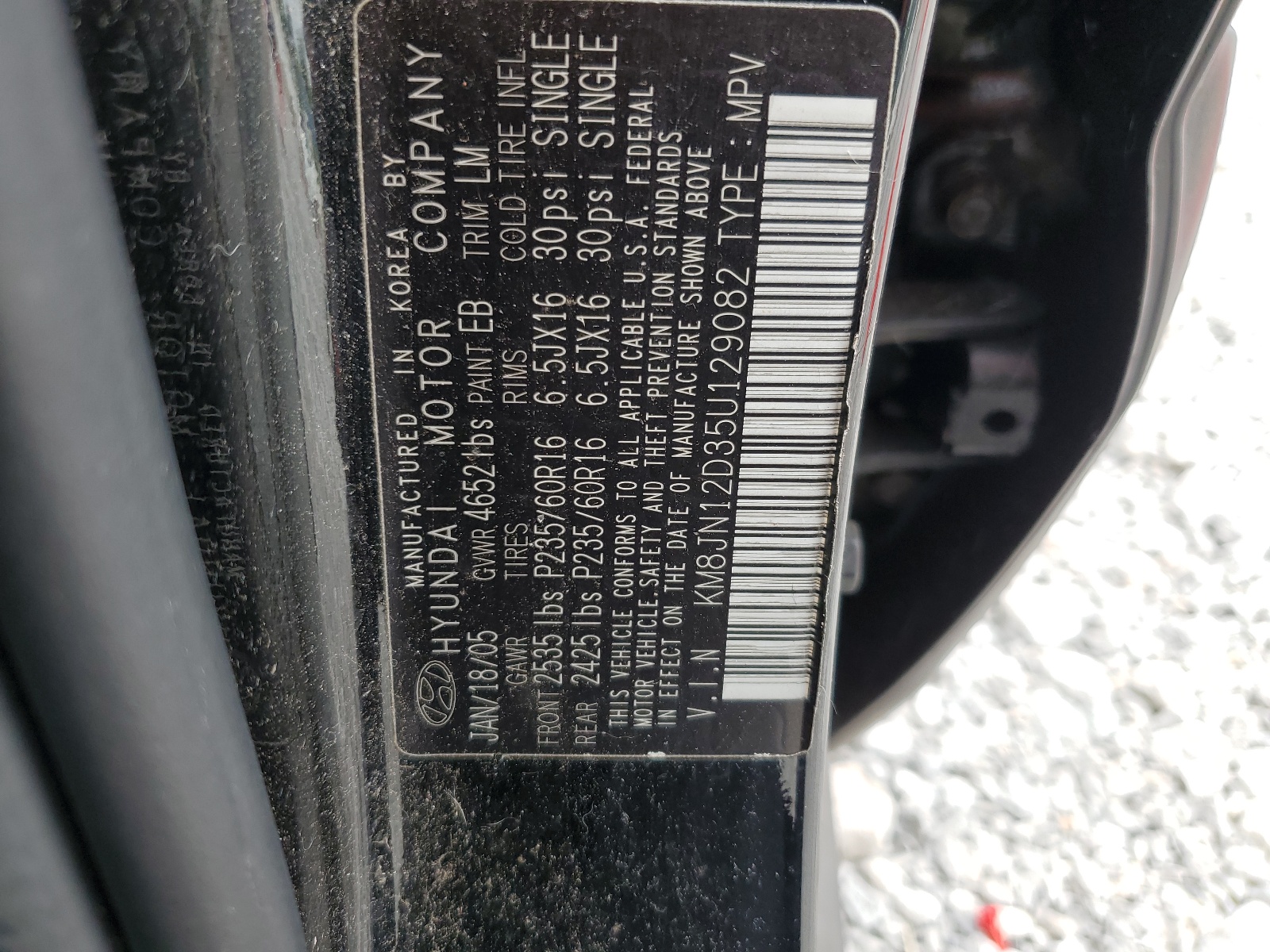 KM8JN12D35U129082 2005 Hyundai Tucson Gls