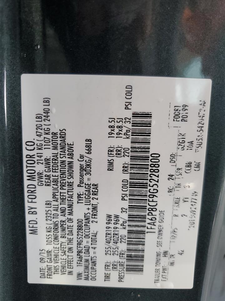 2016 Ford Mustang Gt VIN: 1FA6P8CF9G5228800 Lot: 65888844