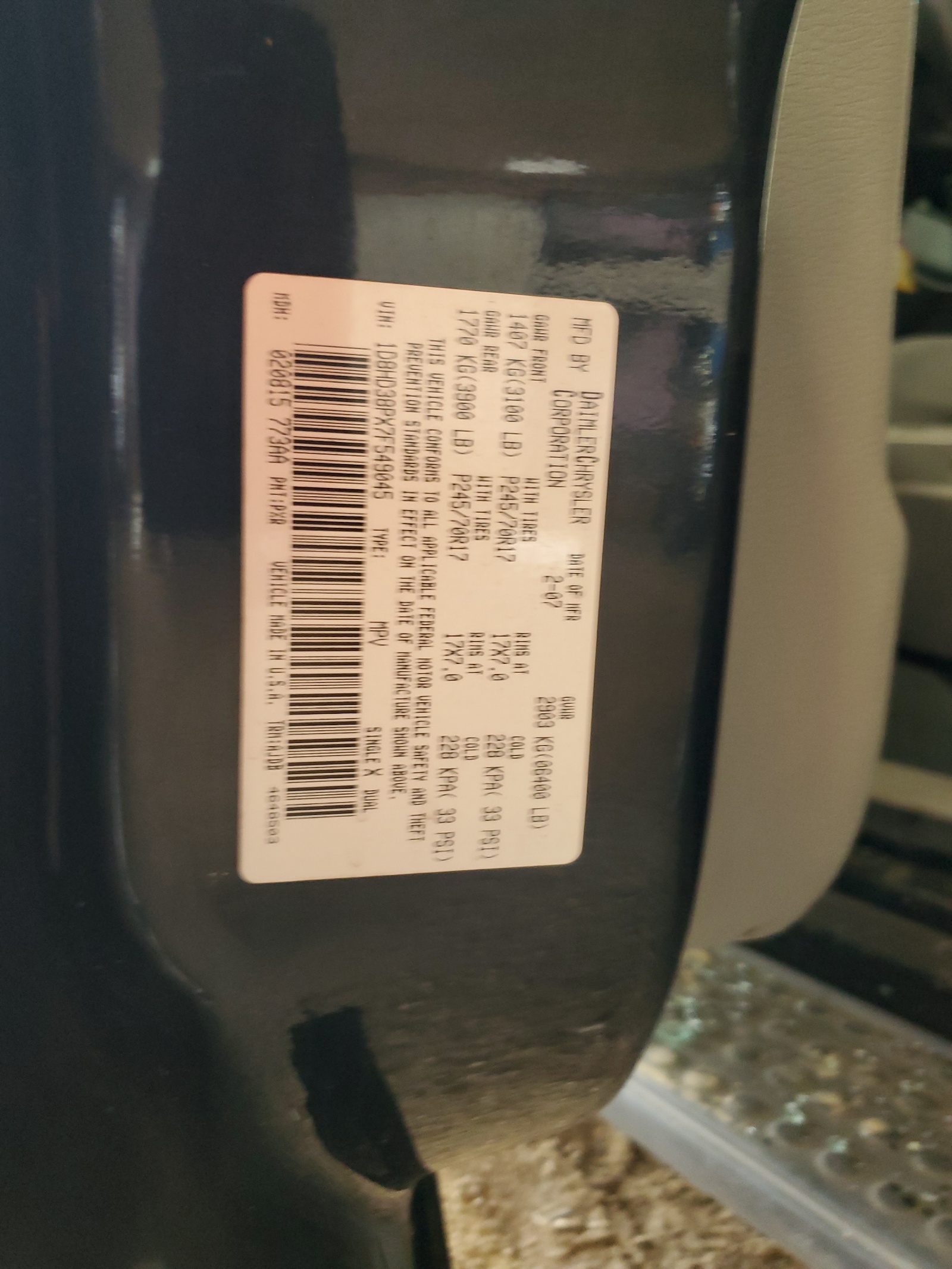 1D8HD38PX7F549045 2007 Dodge Durango Sxt