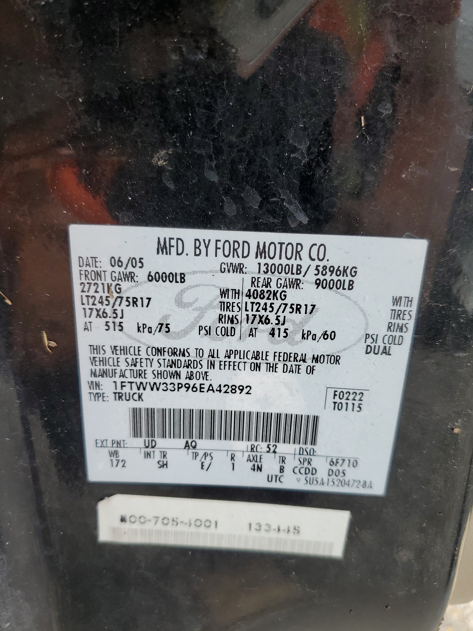 1FTWW33P96EA42892 2006 Ford F350 Super Duty