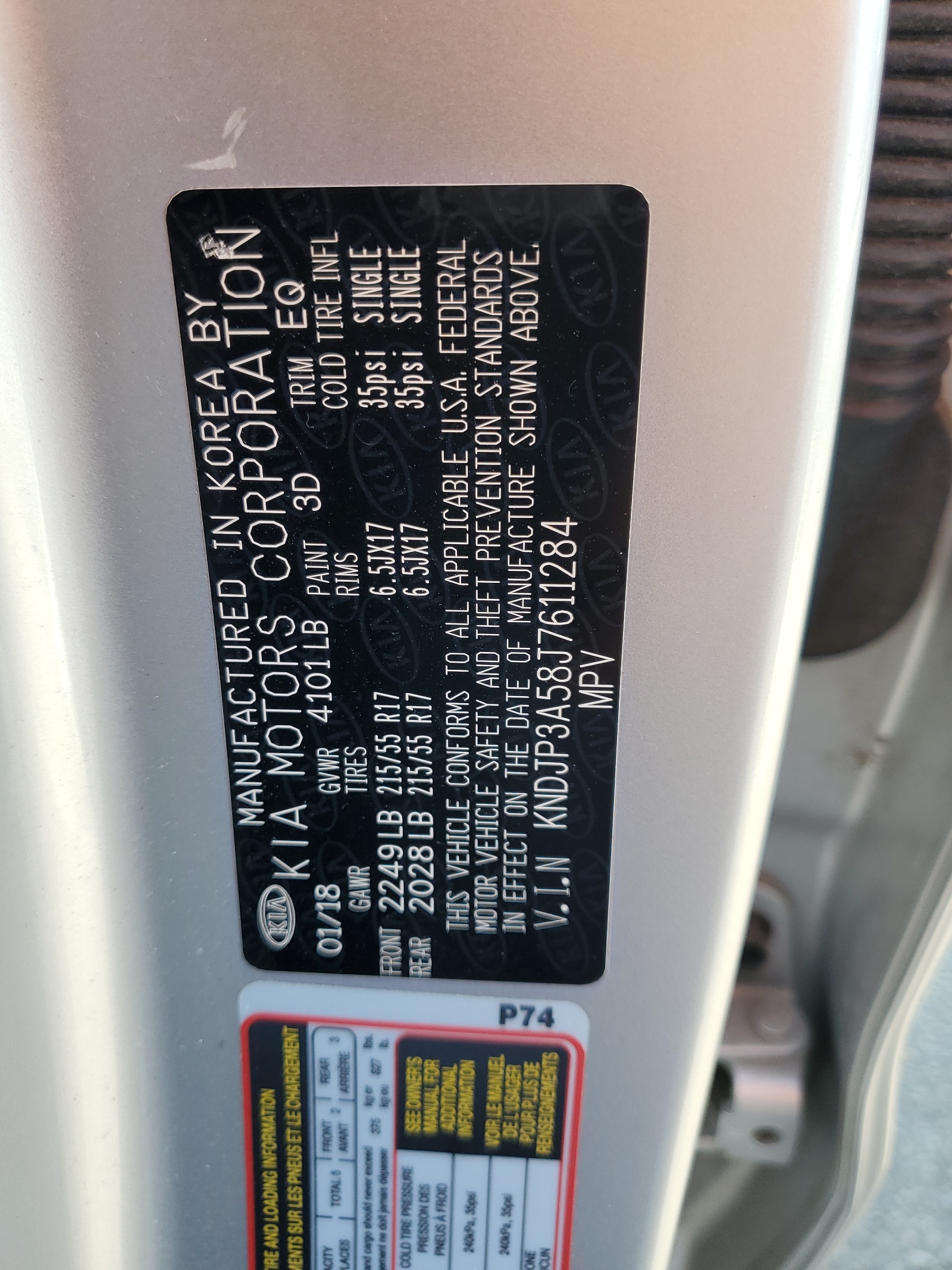 KNDJP3A58J7611284 2018 Kia Soul +