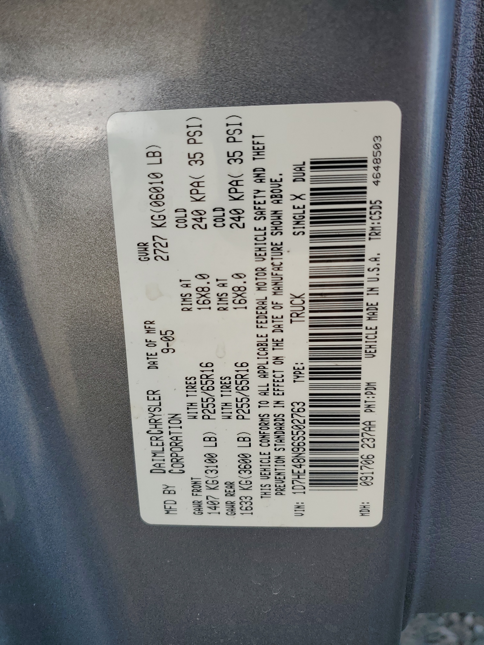 1D7HE48N96S502763 2006 Dodge Dakota Quad Slt