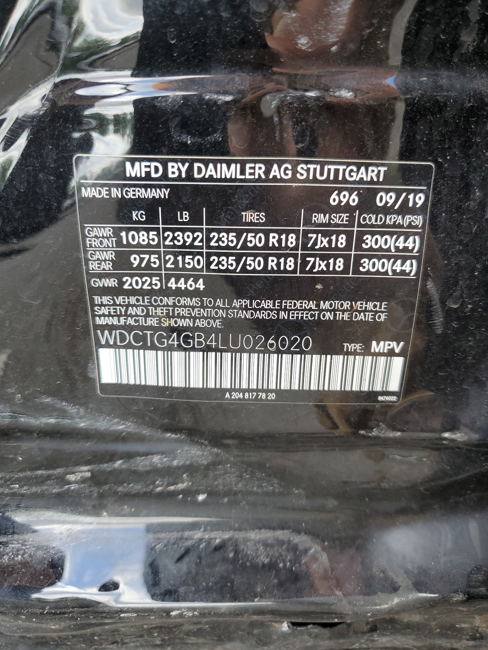 WDCTG4GB4LU026020 2020 Mercedes-Benz Gla 250 4Matic