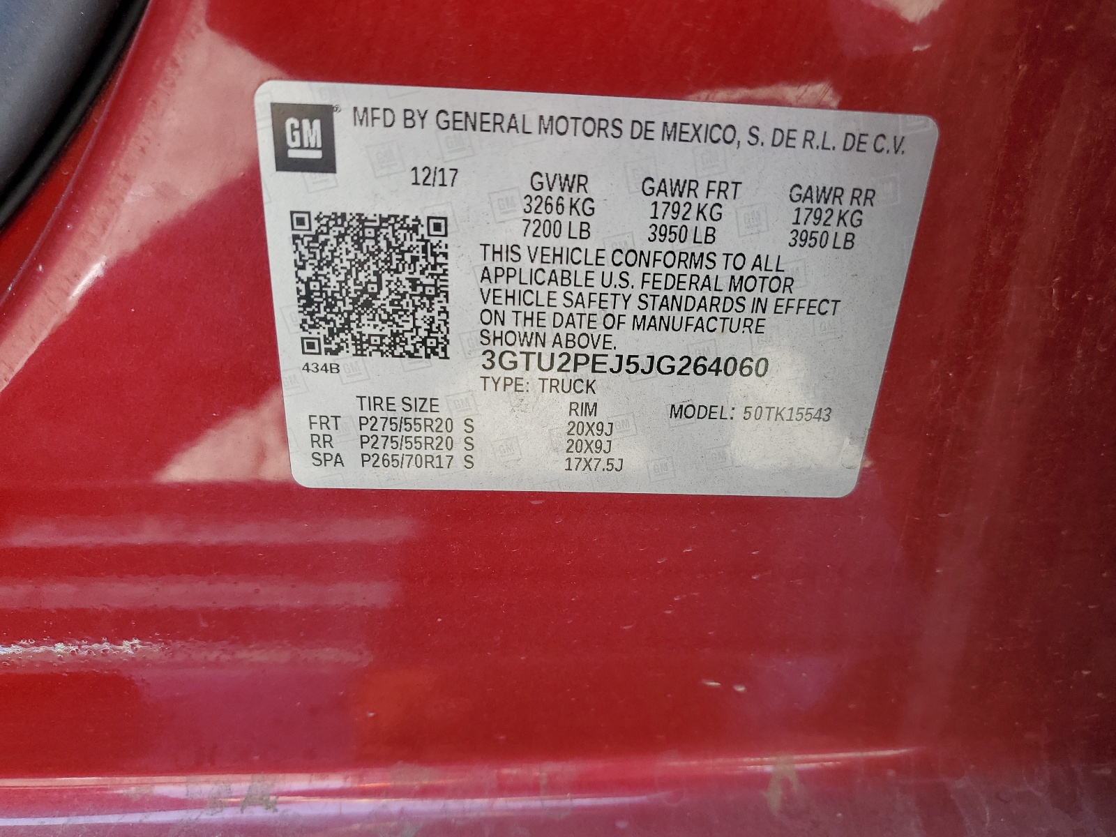 3GTU2PEJ5JG264060 2018 GMC Sierra K1500 Denali