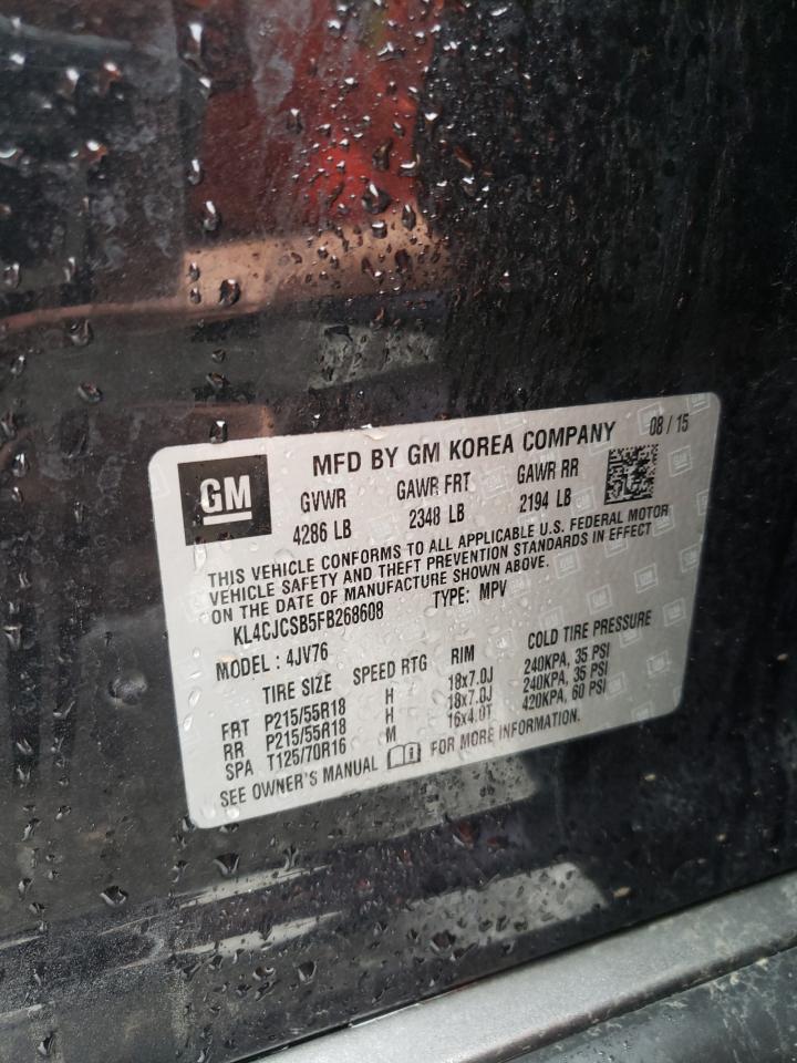 2015 BUICK ENCORE with FRONT END damage, VIN KL4CJCSB5FB268608