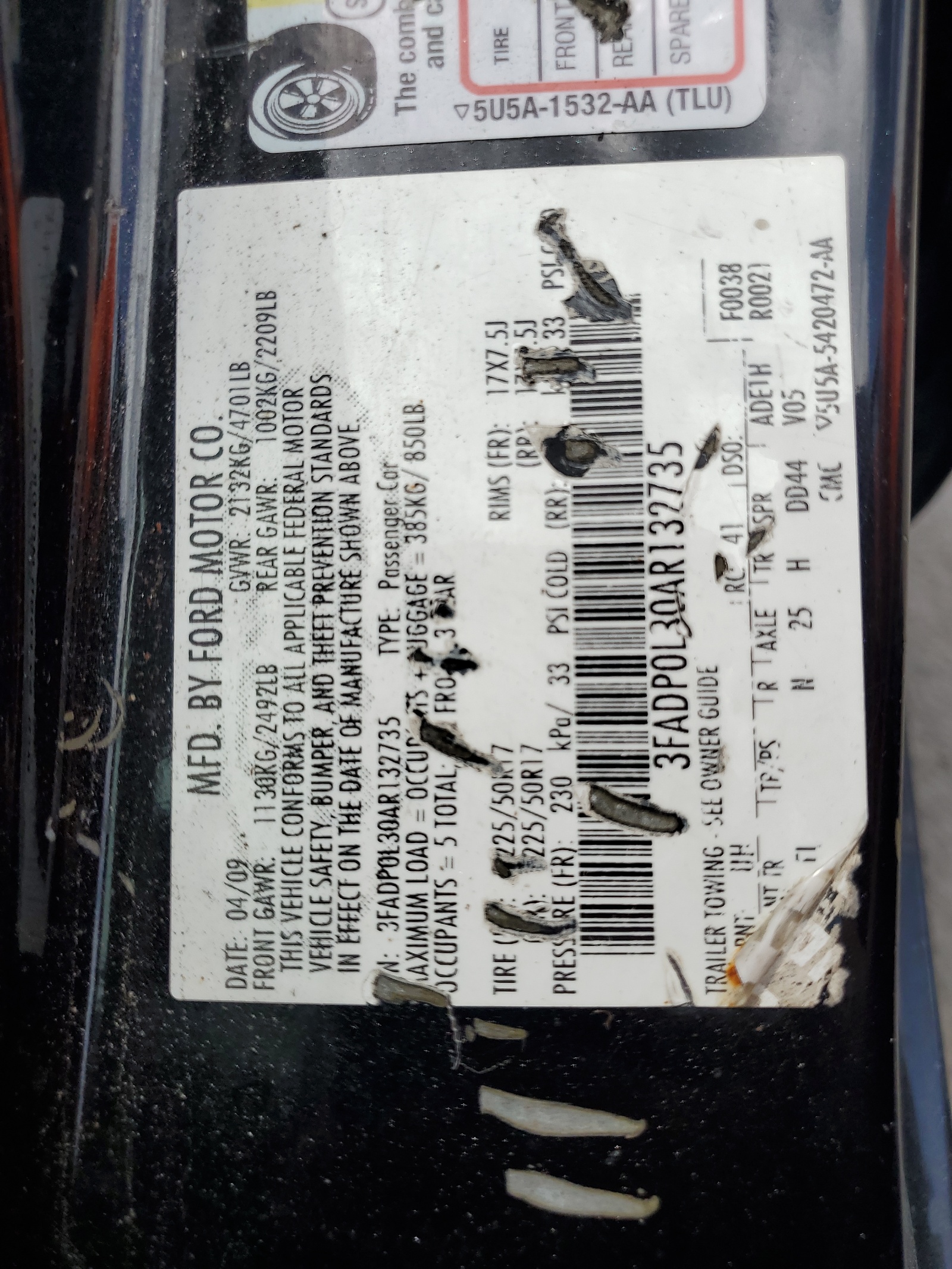 3FADP0L30AR132735 2010 Ford Fusion Hybrid