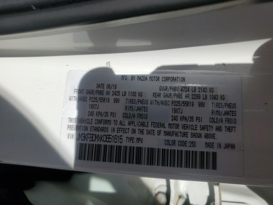 JM3KFBDMXK0651615 2019 Mazda Cx-5 Grand Touring