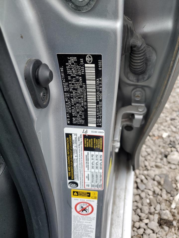 4T1BF1FKXGU537561 TOYOTA CAMRY 2016