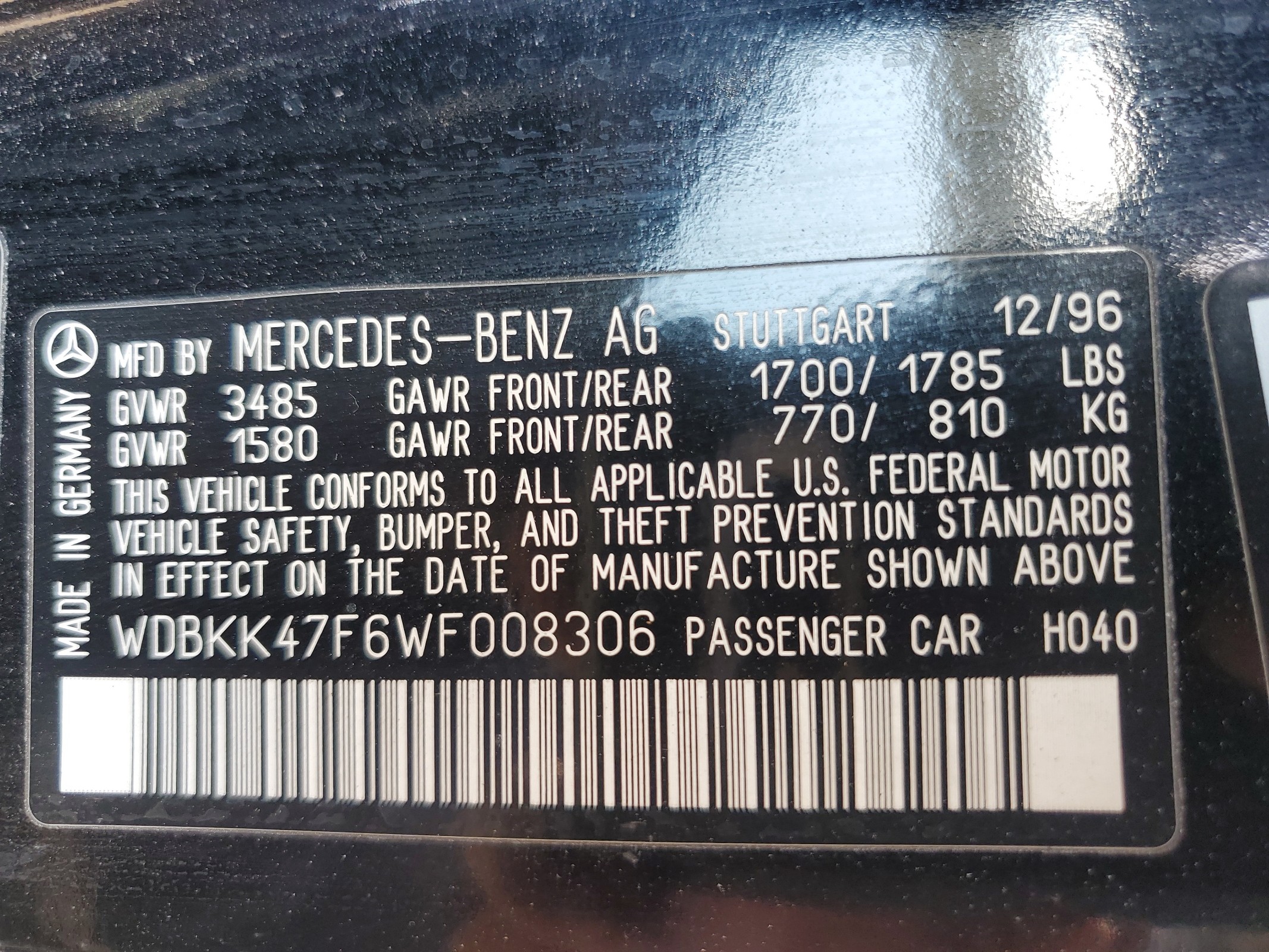 WDBKK47F6WF008306 1998 Mercedes-Benz Slk 230 Kompressor