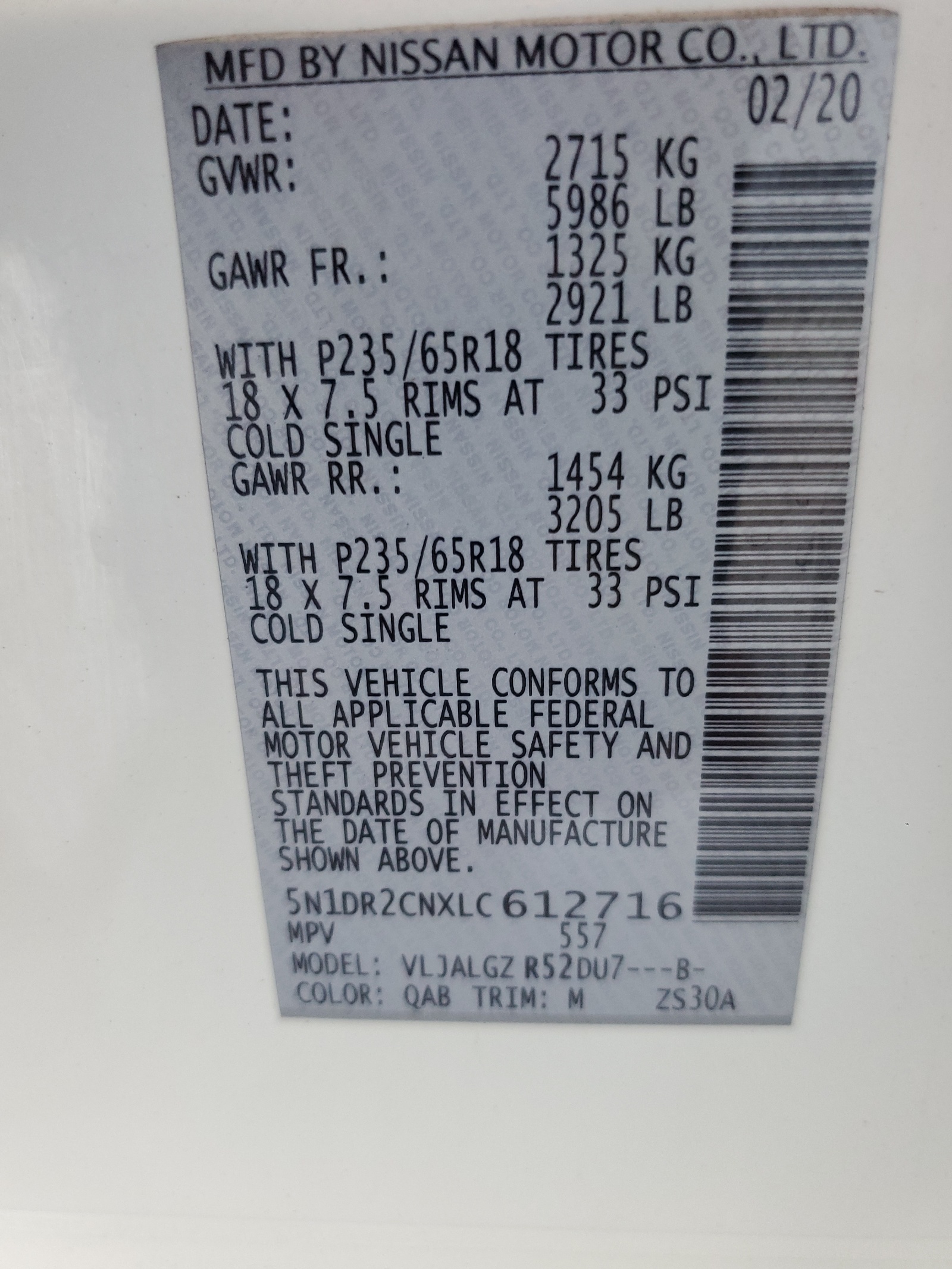 5N1DR2CNXLC612716 2020 Nissan Pathfinder Sl