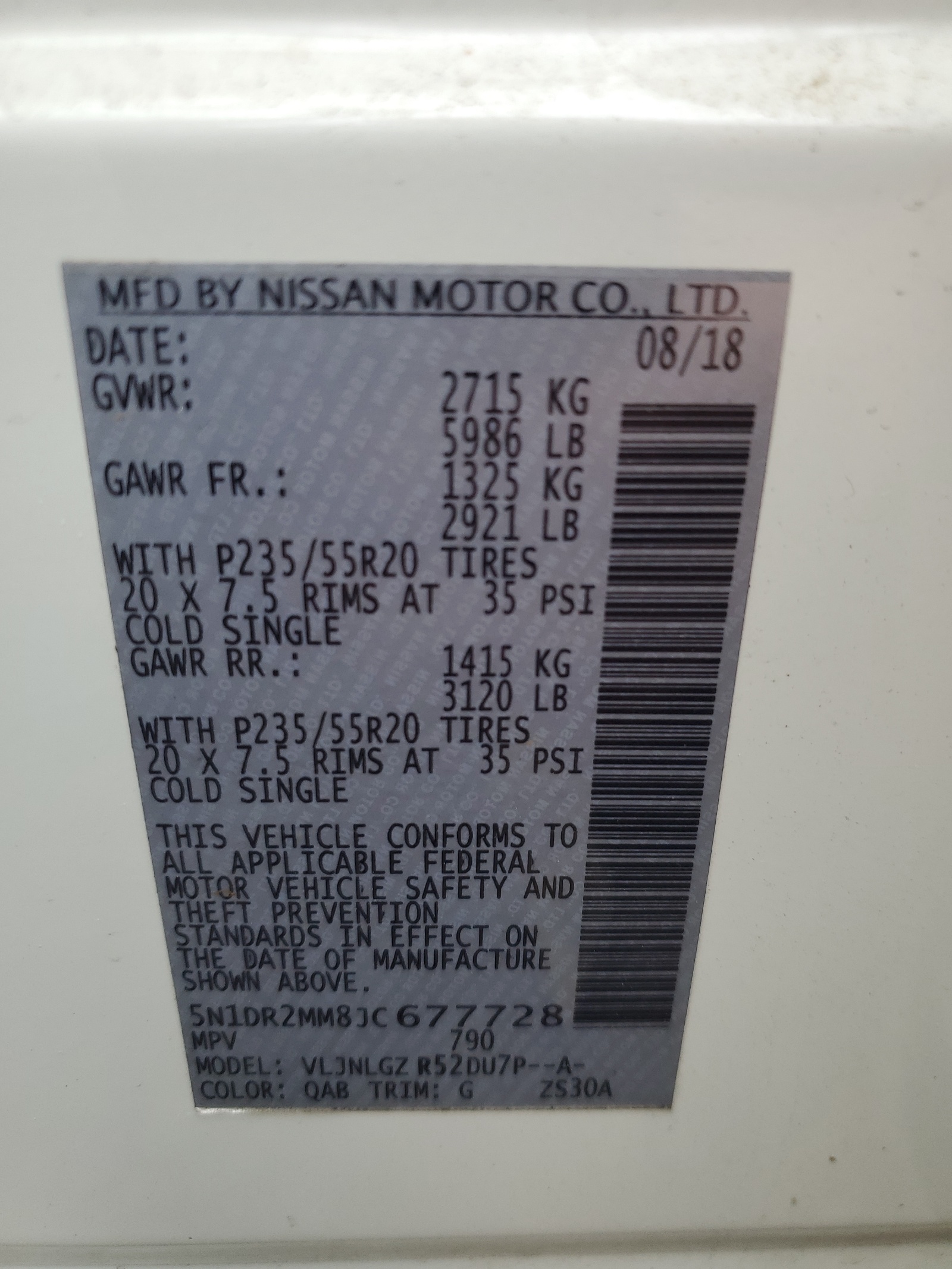 5N1DR2MM8JC677728 2018 Nissan Pathfinder S