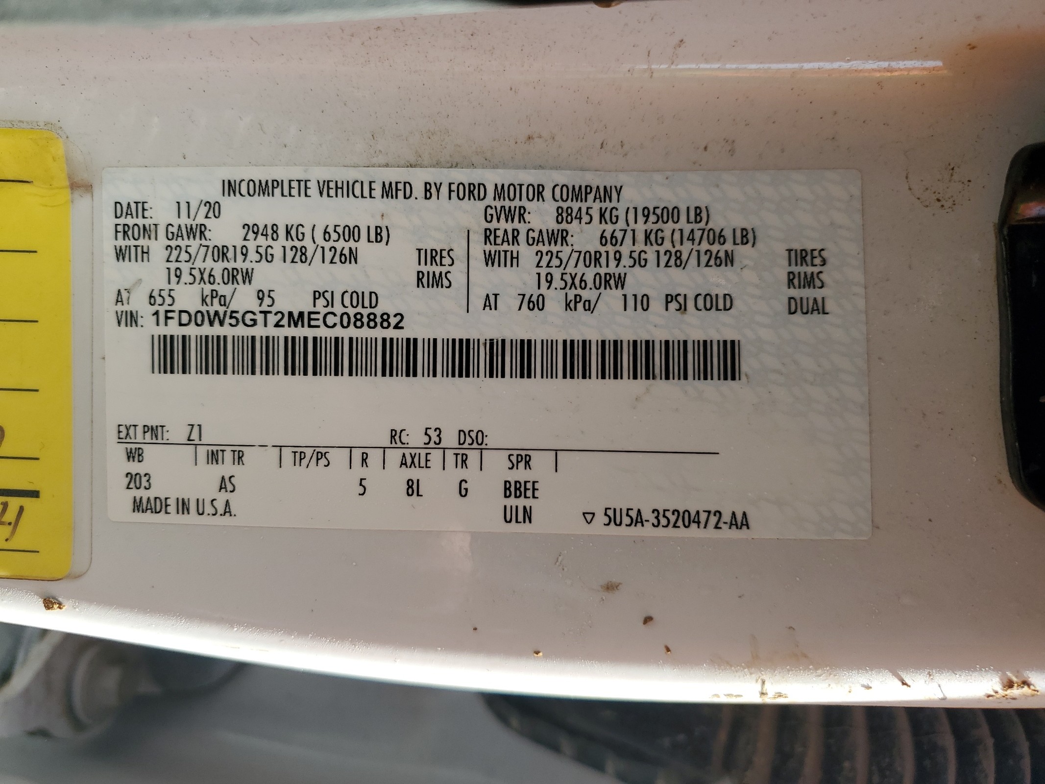 1FD0W5GT2MEC08882 2021 Ford F550 Super Duty