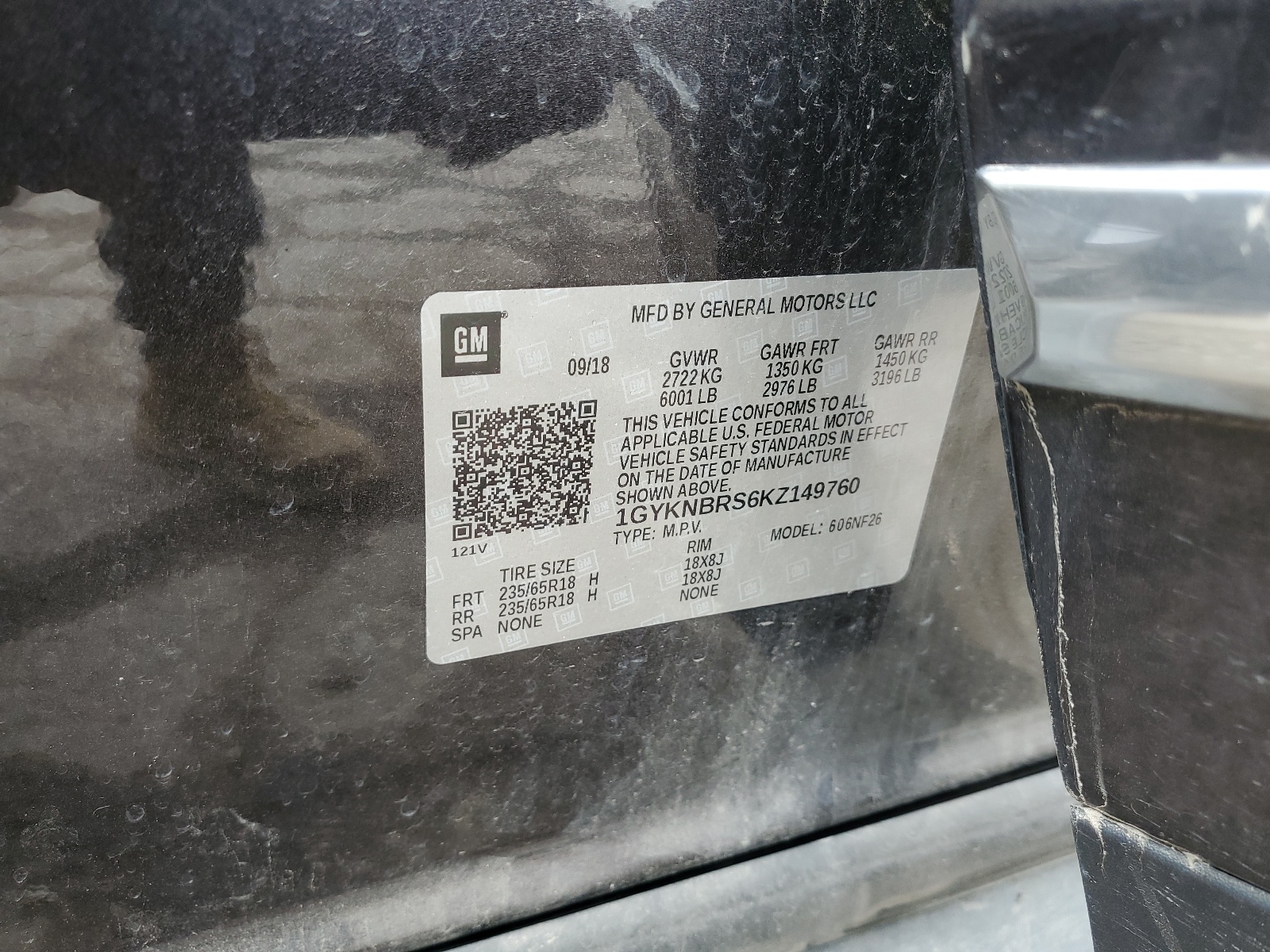 1GYKNBRS6KZ149760 2019 Cadillac Xt5