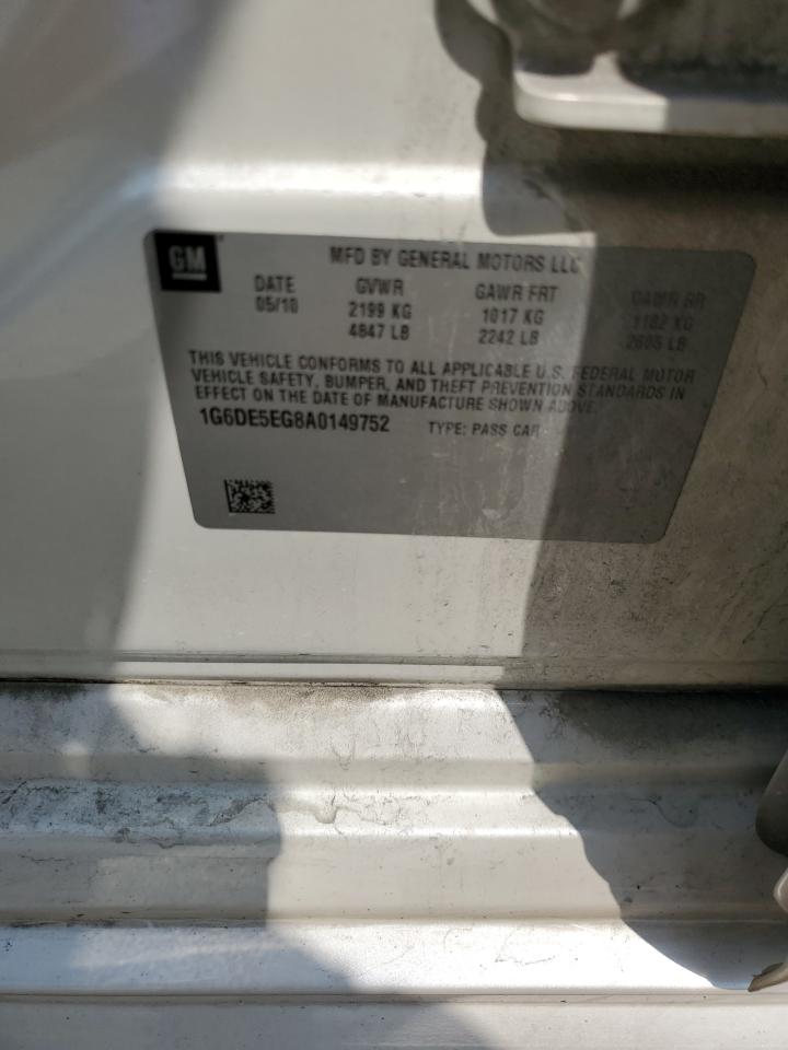 2010 Cadillac Cts Luxury Collection VIN: 1G6DE5EG8A0149752 Lot: 62107784