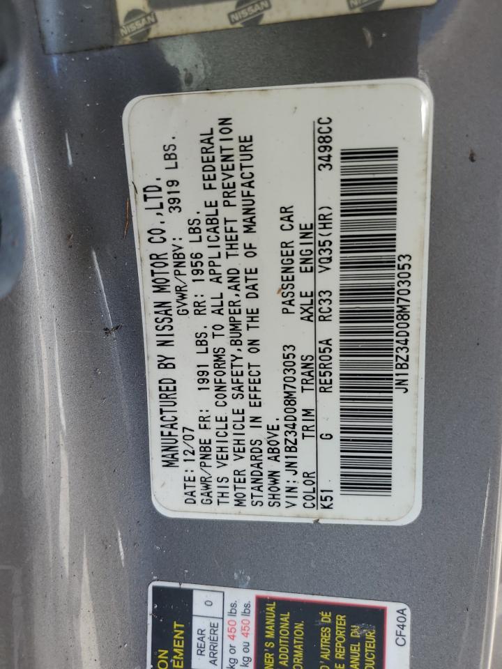 2008 Nissan 350Z Coupe VIN: JN1BZ34D08M703053 Lot: 65210174