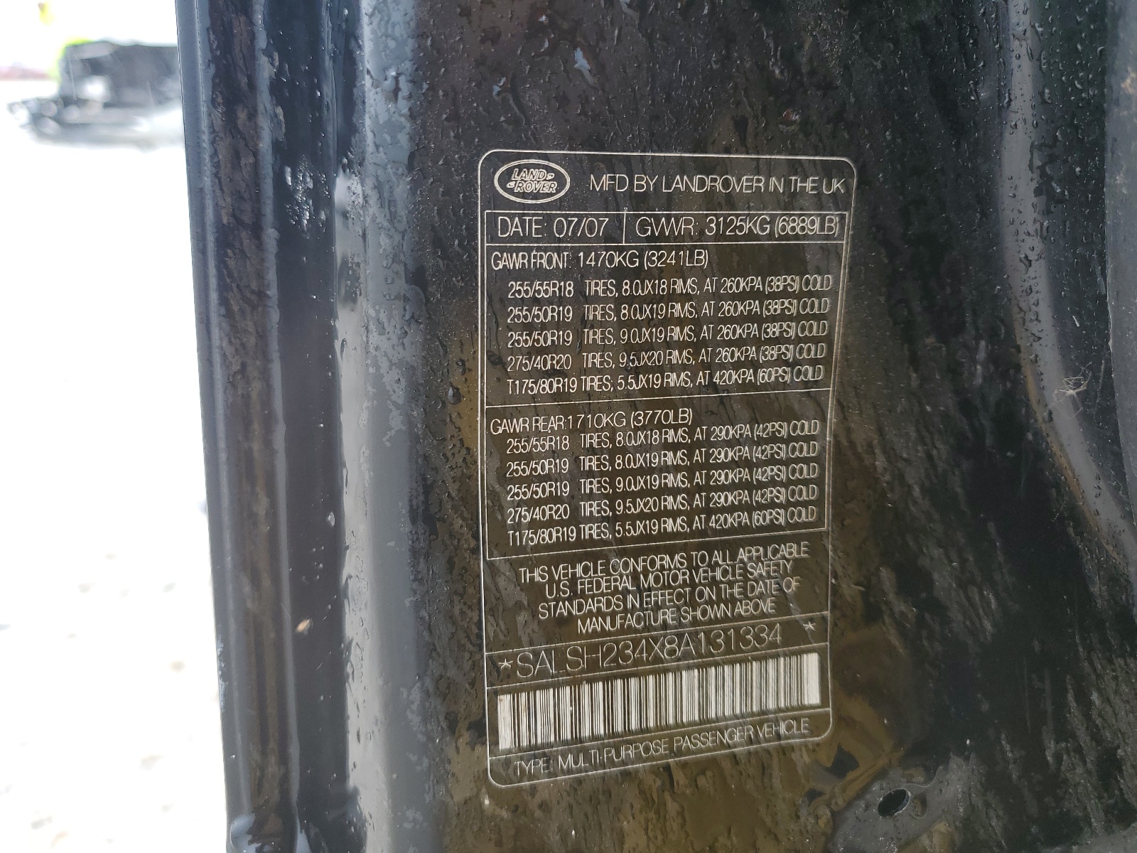 SALSH234X8A131334 2008 Land Rover Range Rover Sport Supercharged