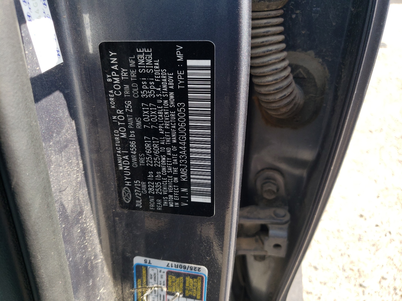 KM8J33A44GU060053 2016 Hyundai Tucson Limited