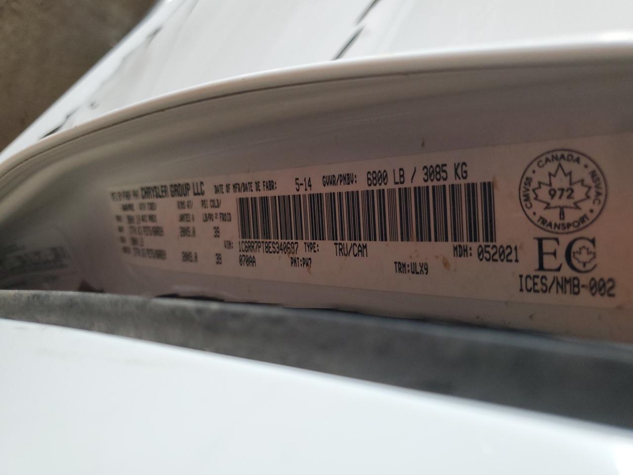 2014 Ram 1500 Longhorn VIN: 1C6RR7PT8ES340697 Lot: 62276464