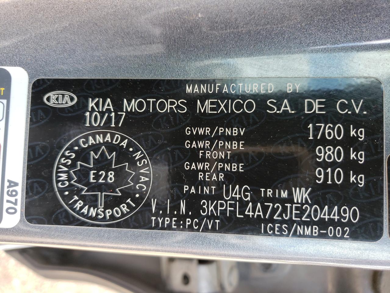 2018 Kia Forte Lx VIN: 3KPFL4A72JE204490 Lot: 62617584