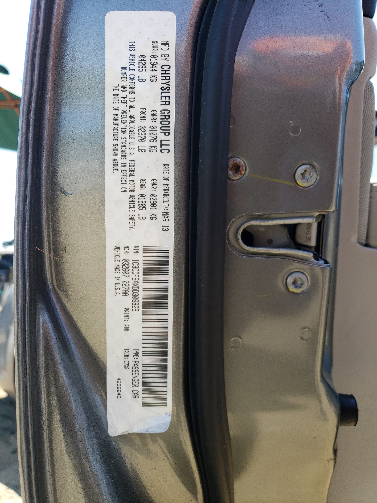 1C3CDFBAXDD306829 2013 Dodge Dart Sxt