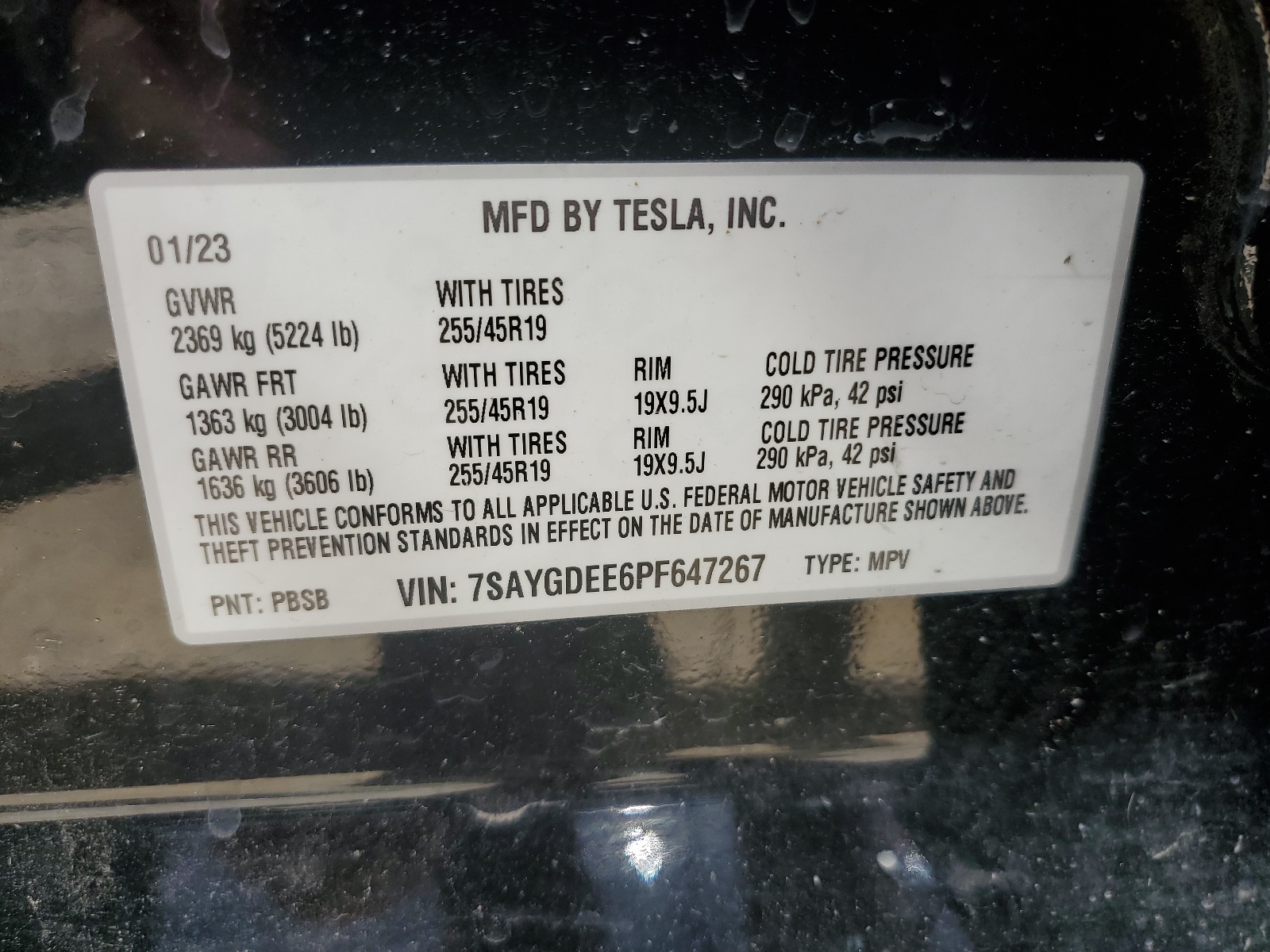 7SAYGDEE6PF647267 2023 Tesla Model Y