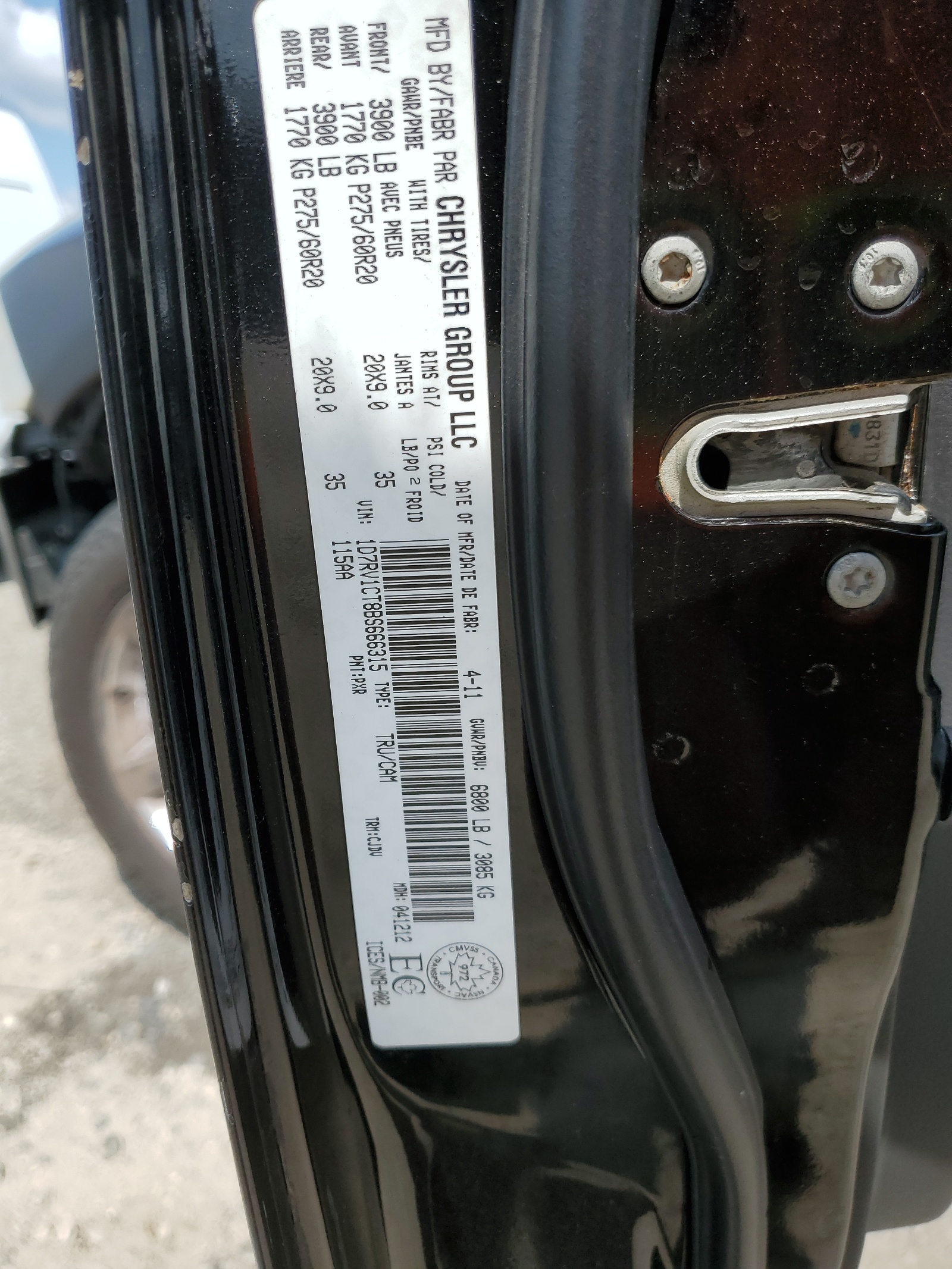 1D7RV1CT8BS666315 2011 Dodge Ram 1500