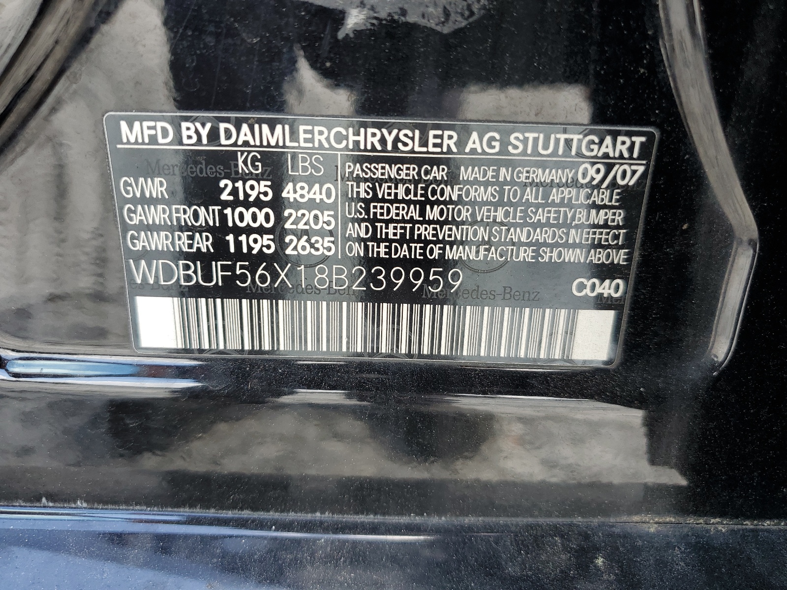 WDBUF56X18B239959 2008 Mercedes-Benz E 350