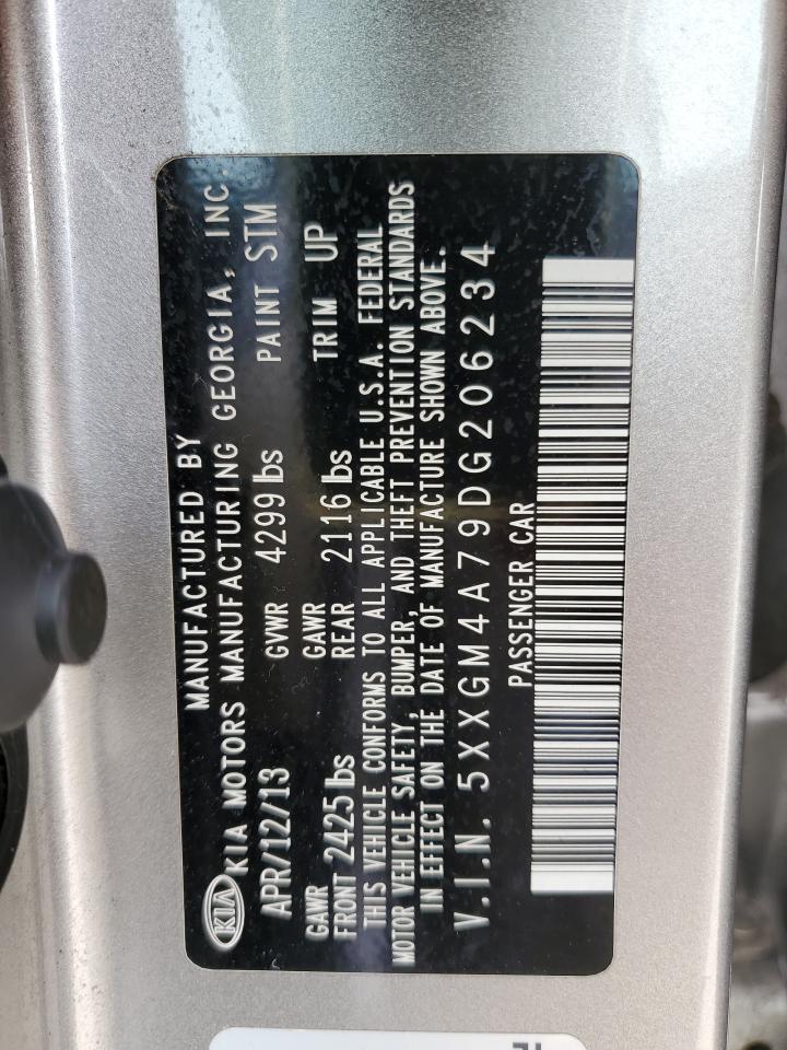 2013 Kia Optima Lx VIN: 5XXGM4A79DG206234 Lot: 64523214