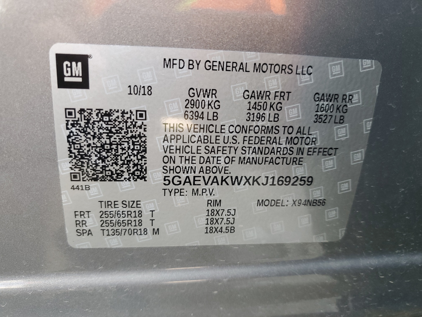 5GAEVAKWXKJ169259 2019 Buick Enclave Essence