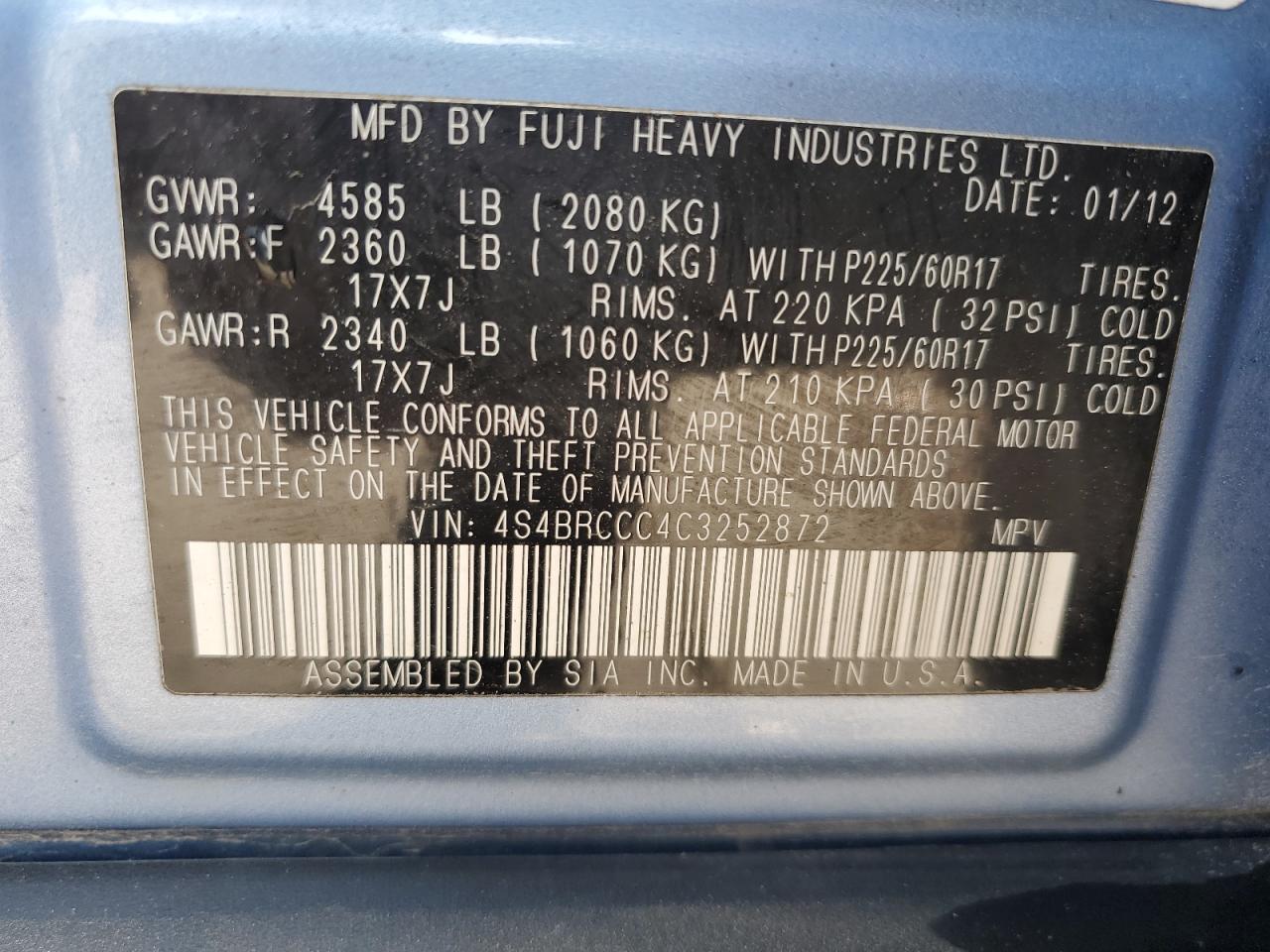 2012 Subaru Outback - Image 14