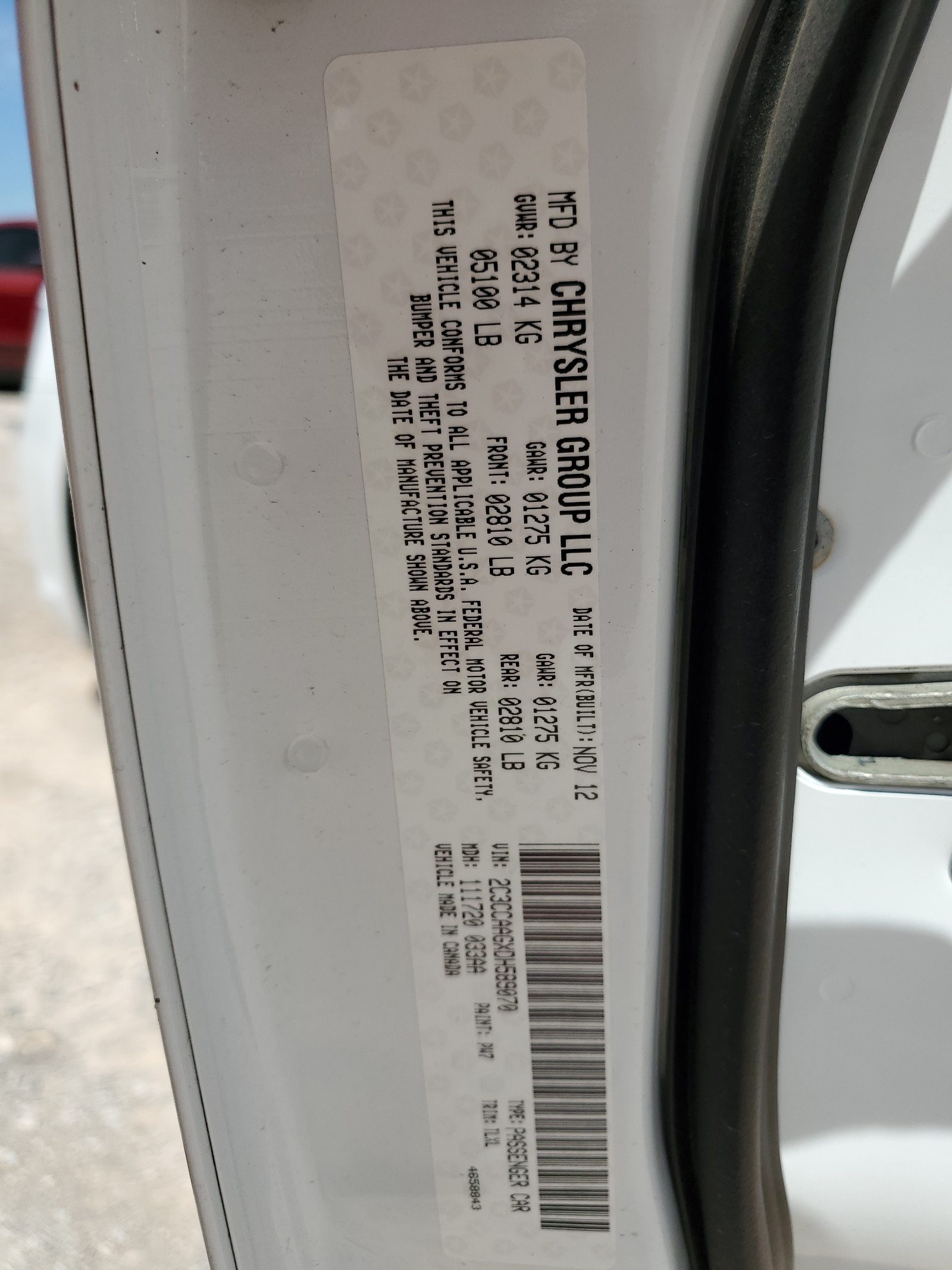 2C3CCAAGXDH589070 2013 Chrysler 300