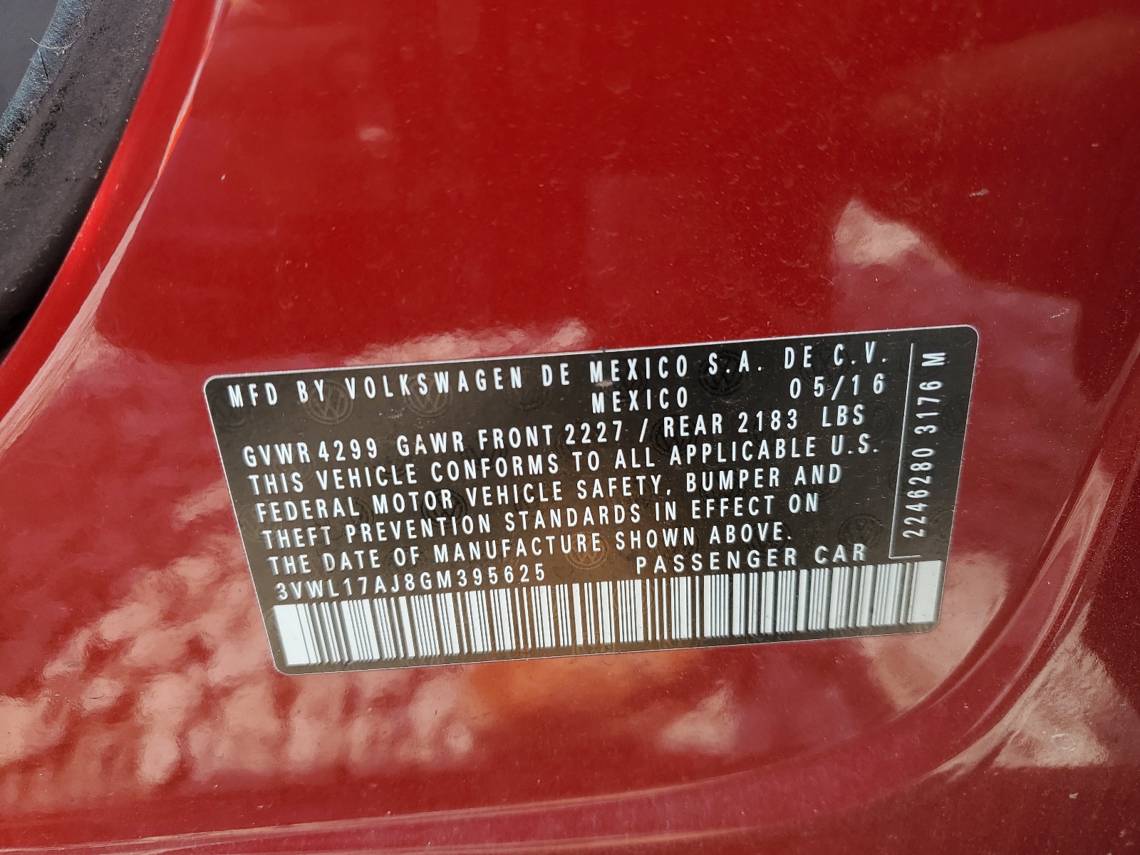 3VWL17AJ8GM395625 2016 Volkswagen Jetta Sel