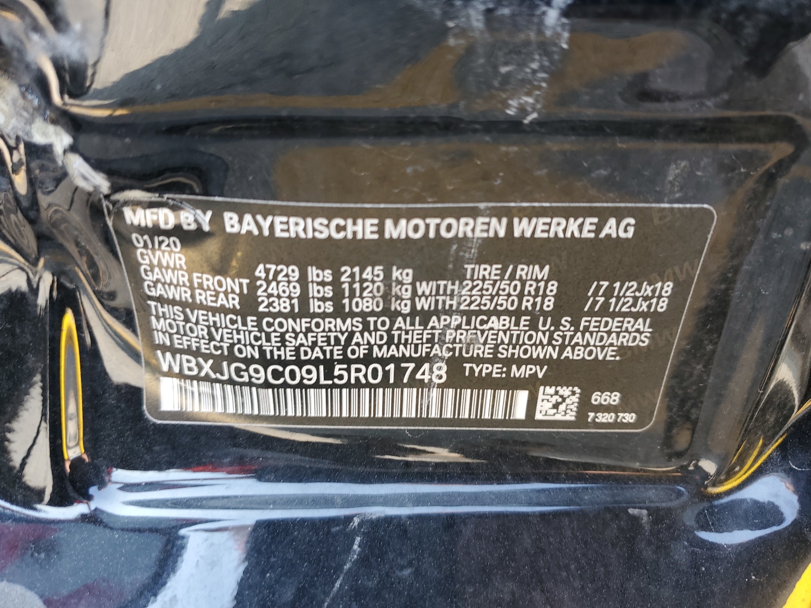 WBXJG9C09L5R01748 2020 BMW X1 xDrive28I