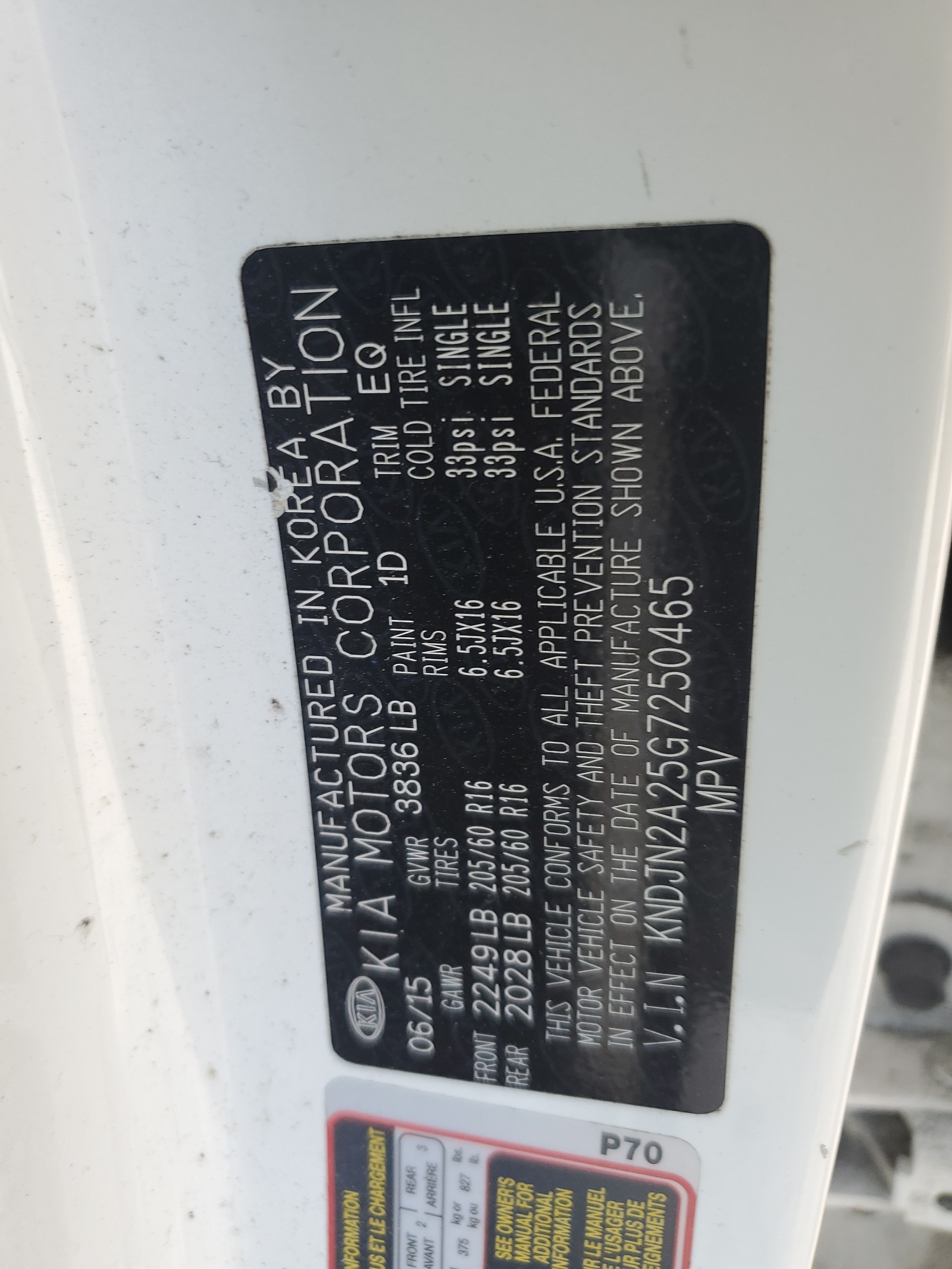 KNDJN2A25G7250465 2016 Kia Soul