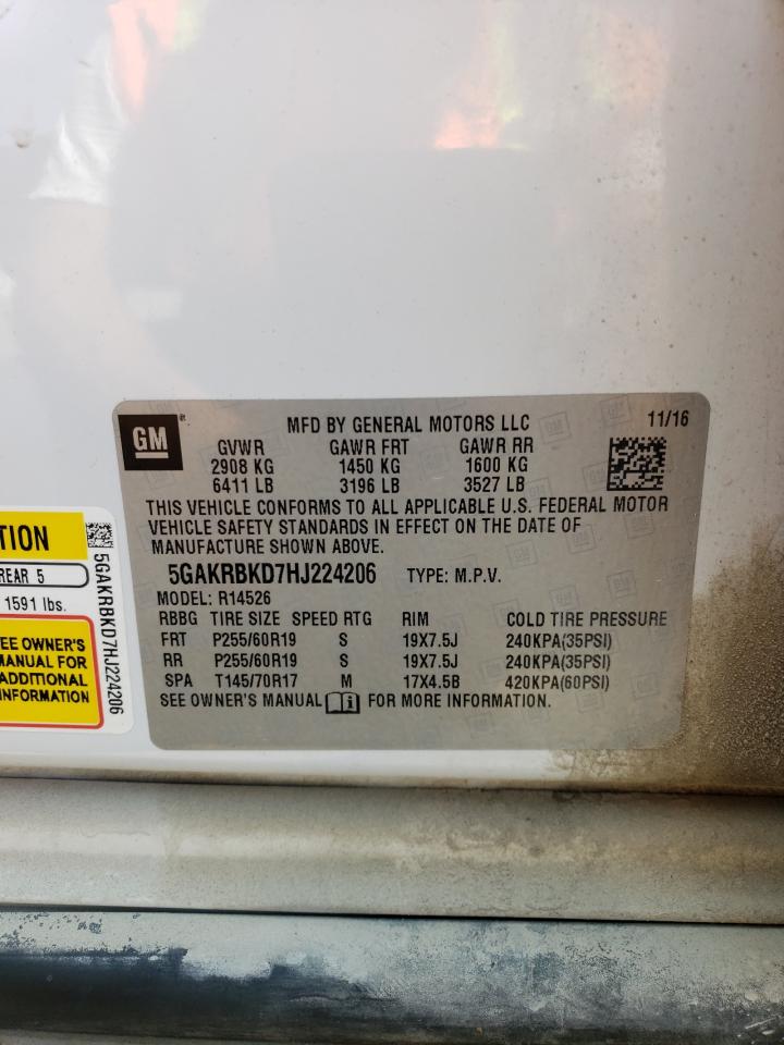 2017 Buick Enclave VIN: 5GAKRBKD7HJ224206 Lot: 62695804