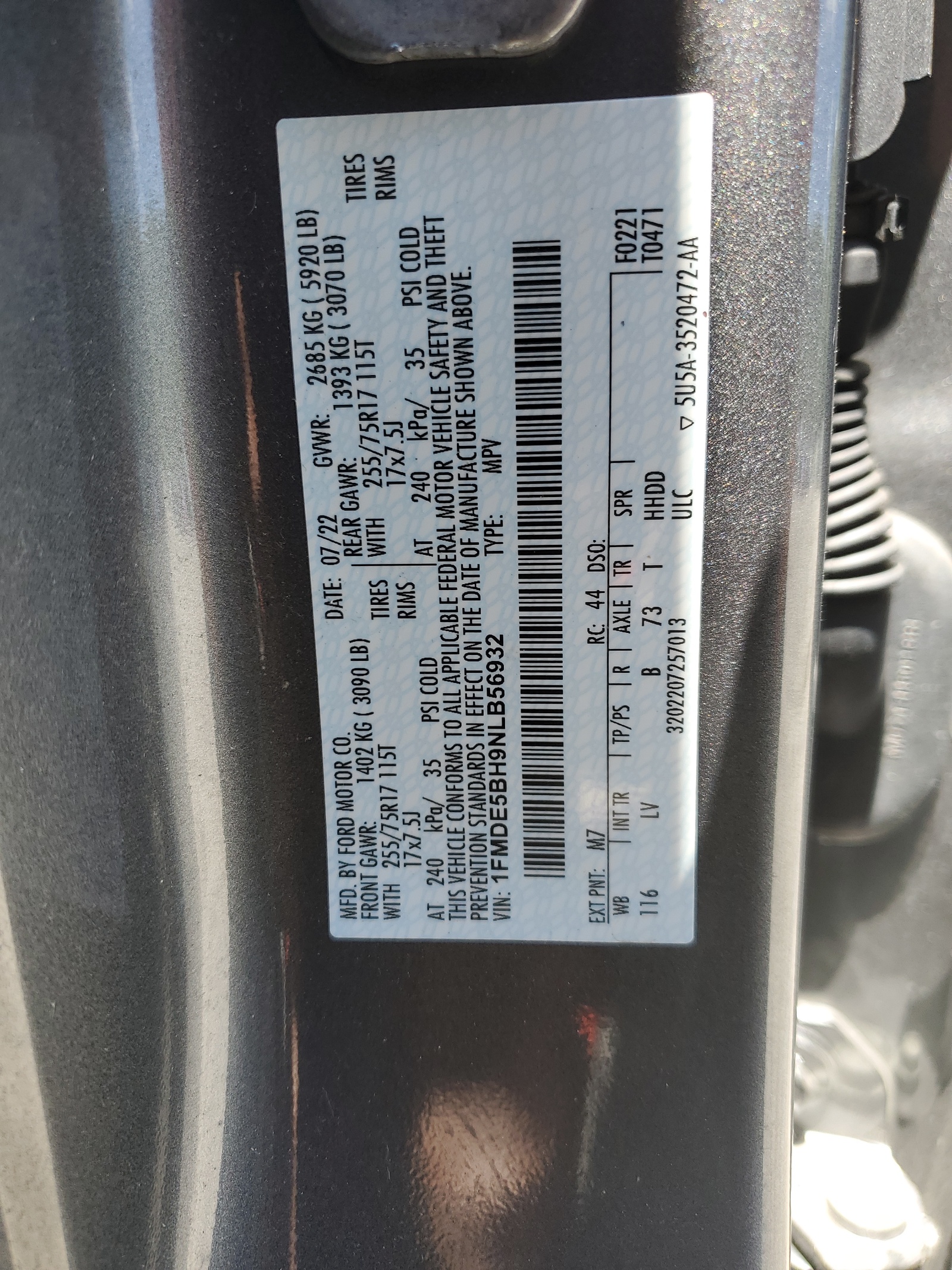 1FMDE5BH9NLB56932 2022 Ford Bronco Base