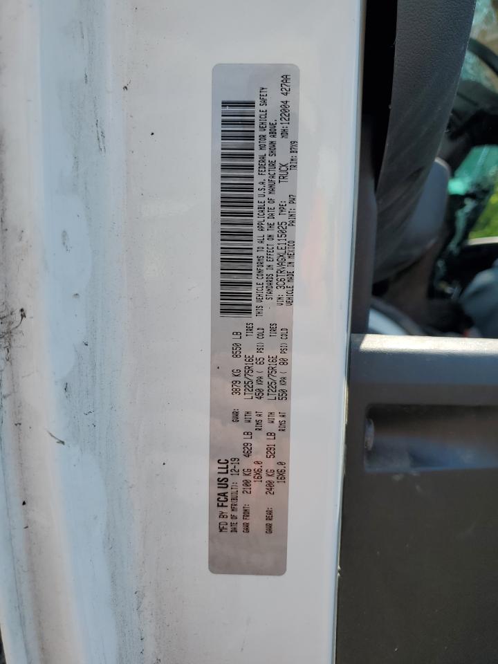 2020 Ram Promaster 1500 1500 Standard VIN: 3C6TRVAGXLE115025 Lot: 61220024