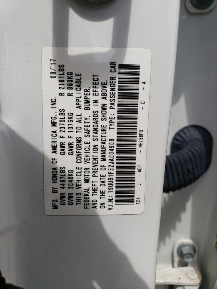 19UUB1F52JA004908 2018 Acura Tlx Tech