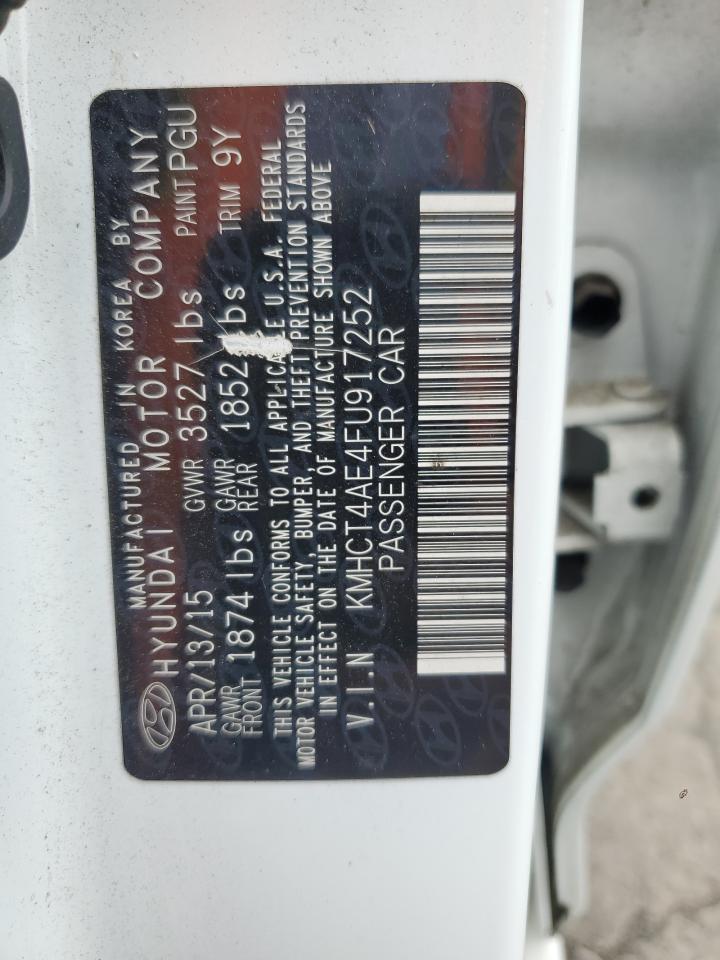2015 Hyundai Accent Gls VIN: KMHCT4AE4FU917252 Lot: 64080184