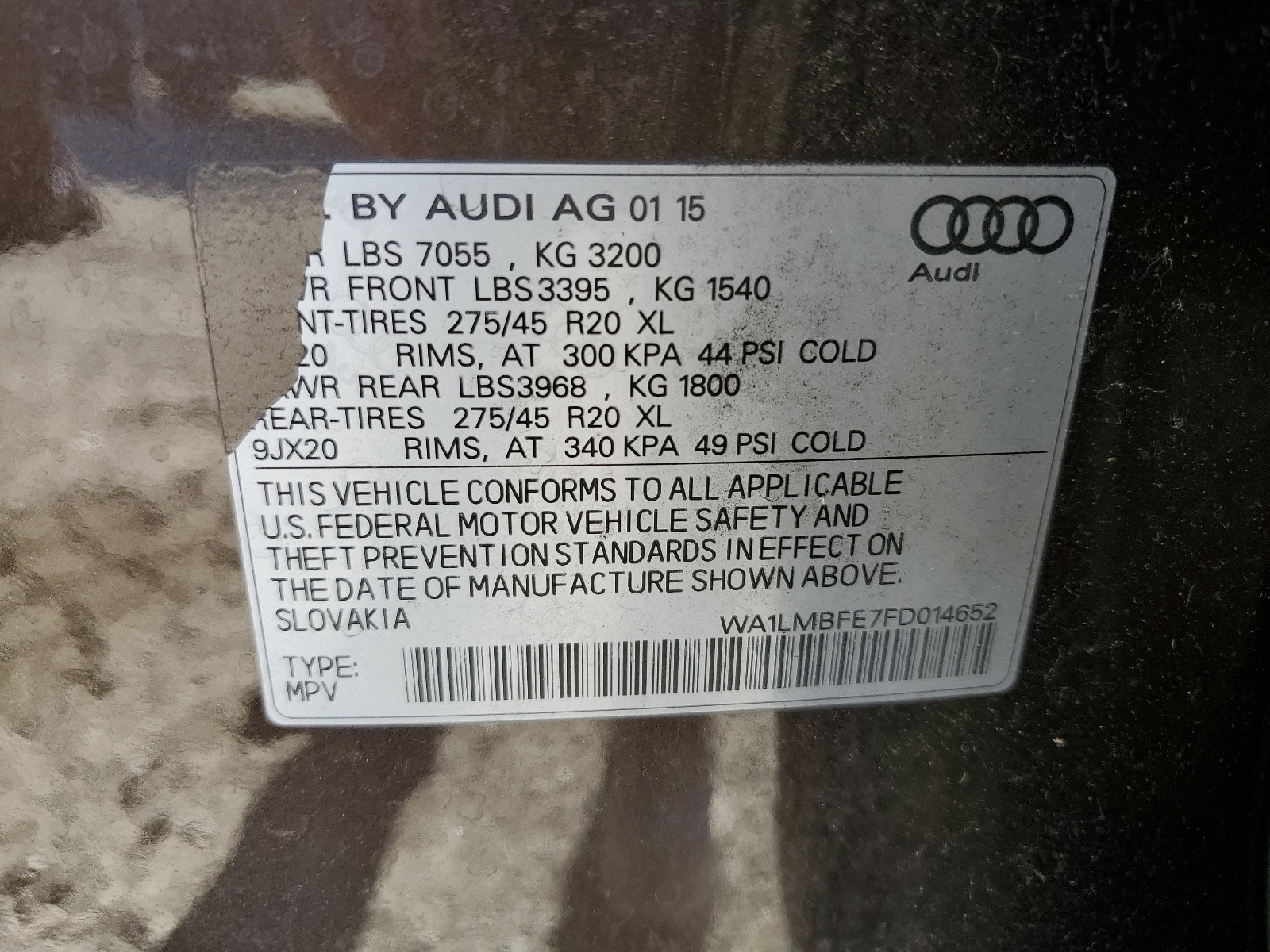 WA1LMBFE7FD014652 2015 Audi Q7 Tdi Premium Plus