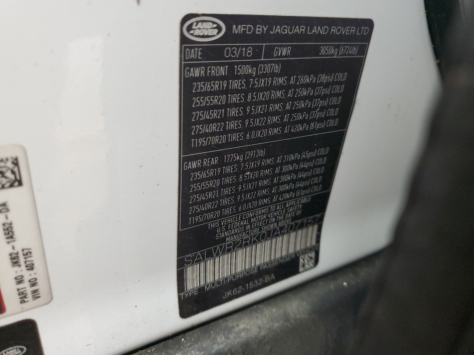 SALWR2RK0JA407157 2018 Land Rover Range Rover Sport Hse