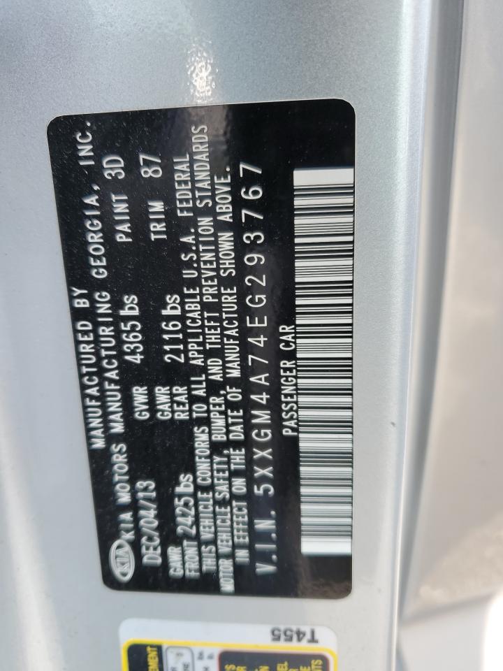 2014 Kia Optima Lx VIN: 5XXGM4A74EG293767 Lot: 65016354