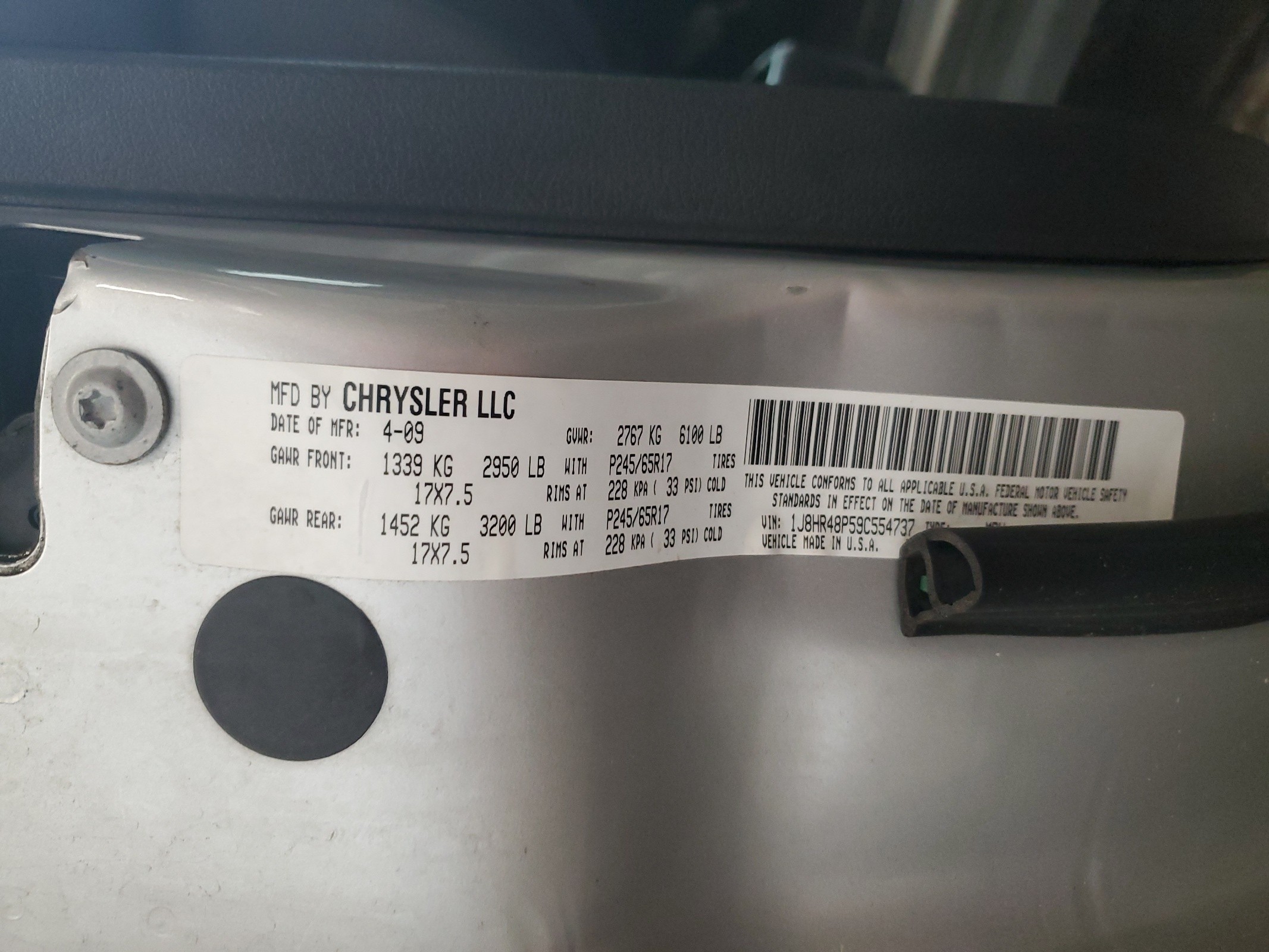 1J8HR48P59C554737 2009 Jeep Grand Cherokee Laredo