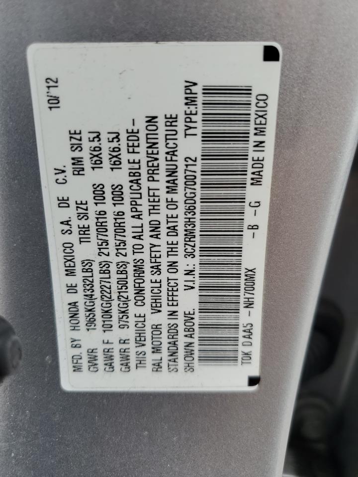 2013 Honda Cr-V Lx VIN: 3CZRM3H36DG700712 Lot: 65004484