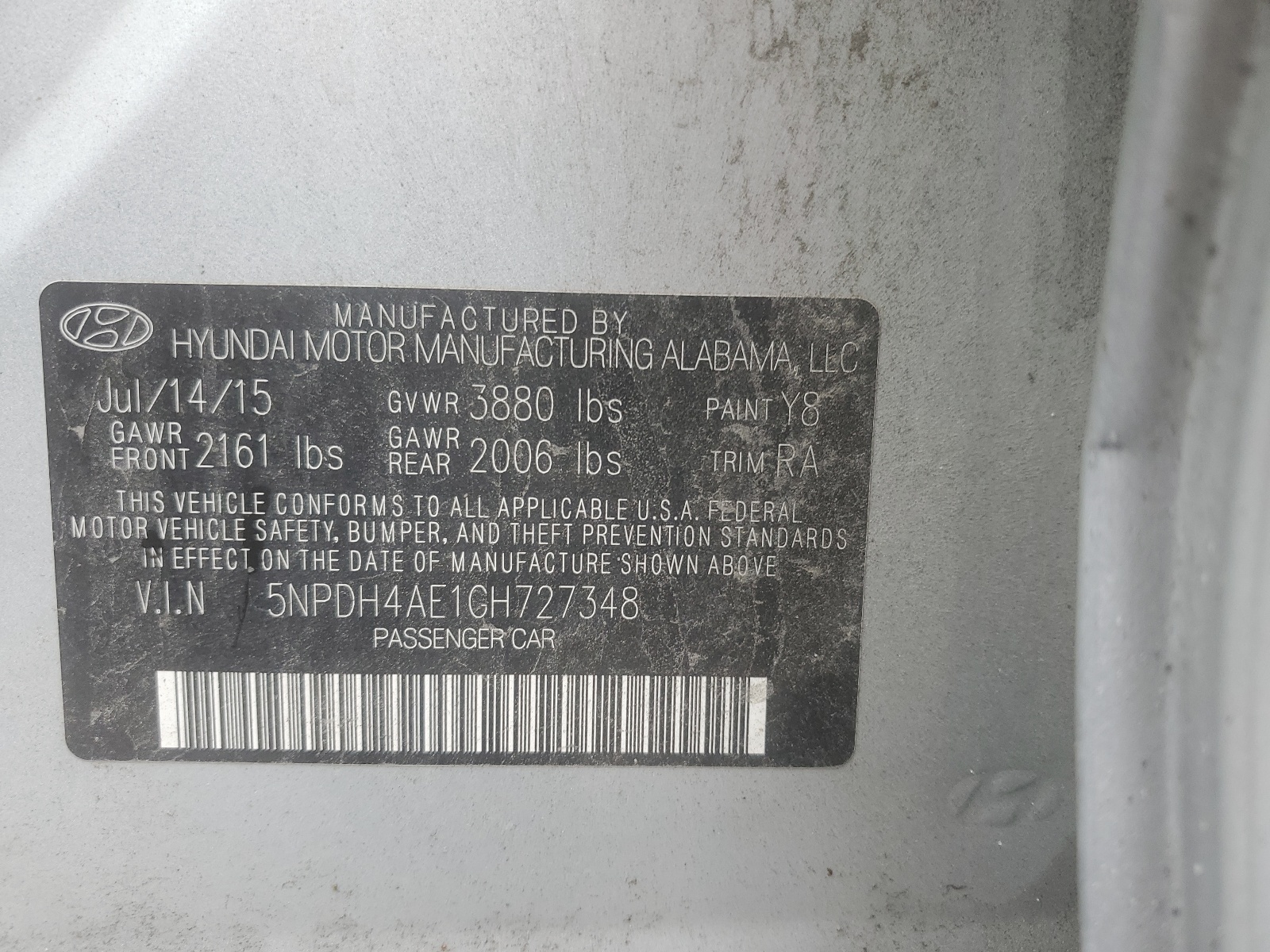 5NPDH4AE1GH727348 2016 Hyundai Elantra Se