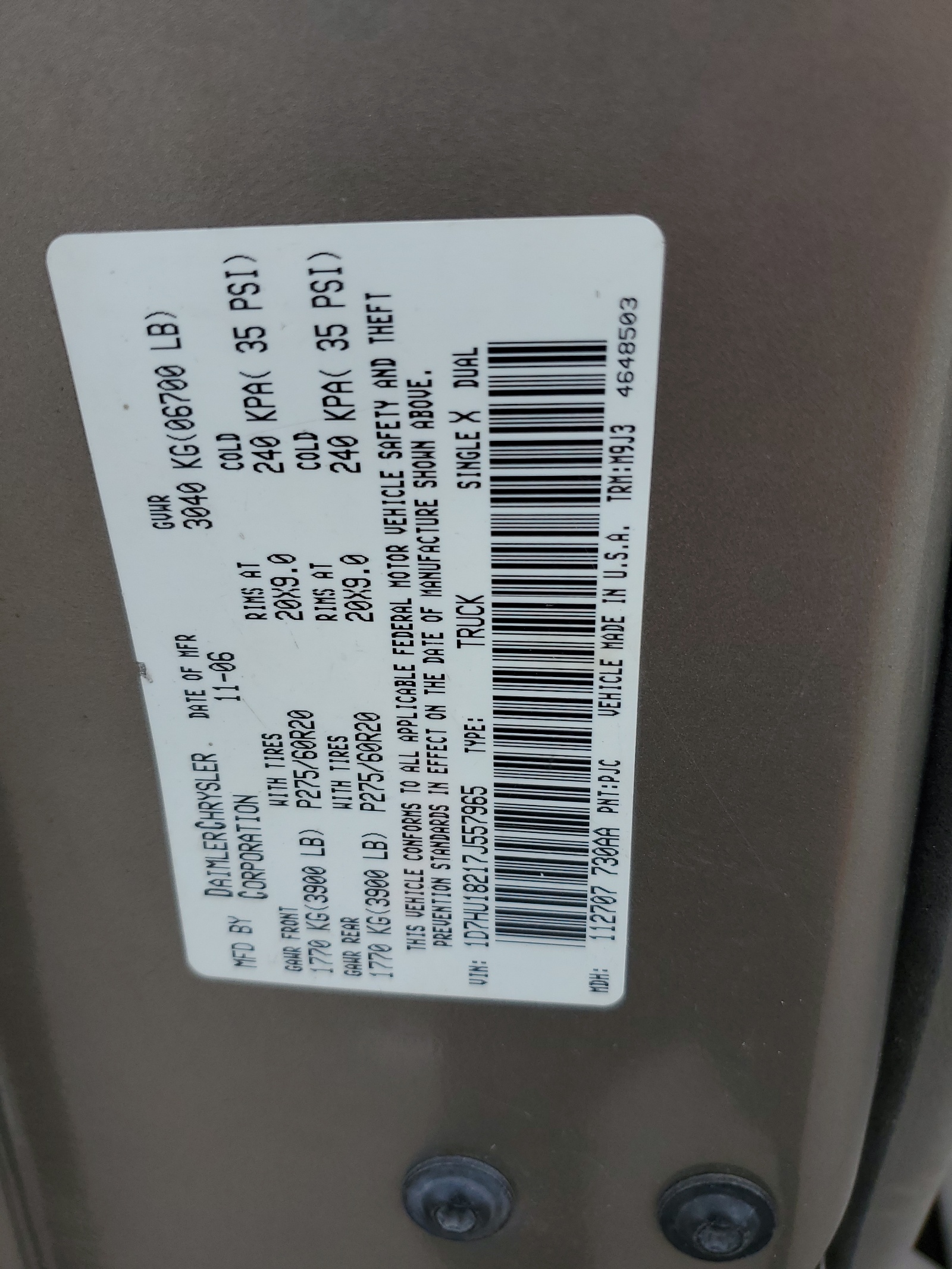 1D7HU18217J557965 2007 Dodge Ram 1500 St