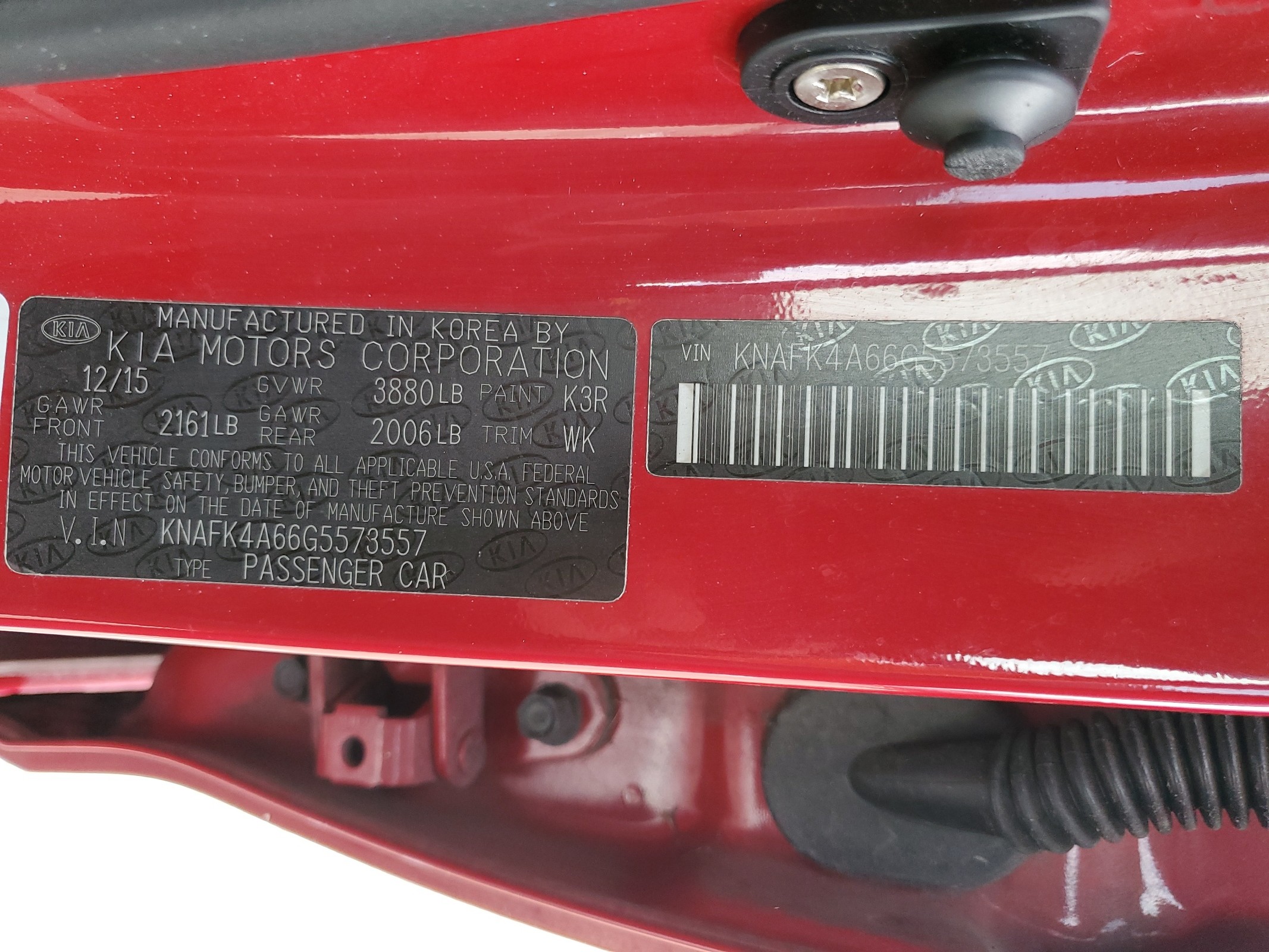 KNAFK4A66G5573557 2016 Kia Forte Lx