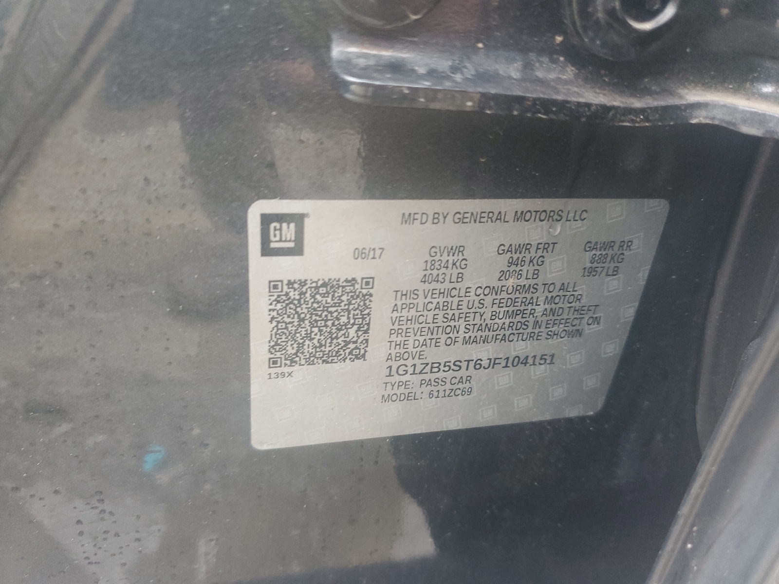 1G1ZB5ST6JF104151 2018 Chevrolet Malibu Ls