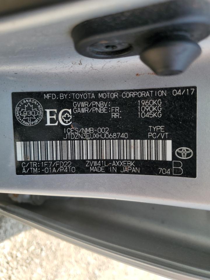 2017 Toyota Prius V VIN: JTDZN3EUXHJ068740 Lot: 64552644