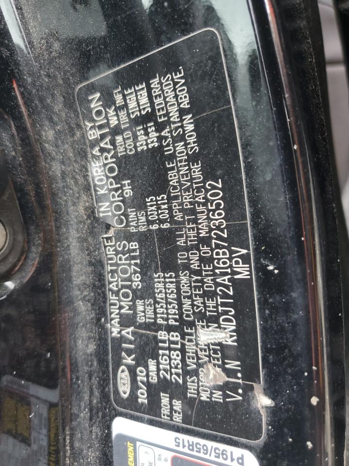 2011 Kia Soul VIN: KNDJT2A16B7236502 Lot: 65383084